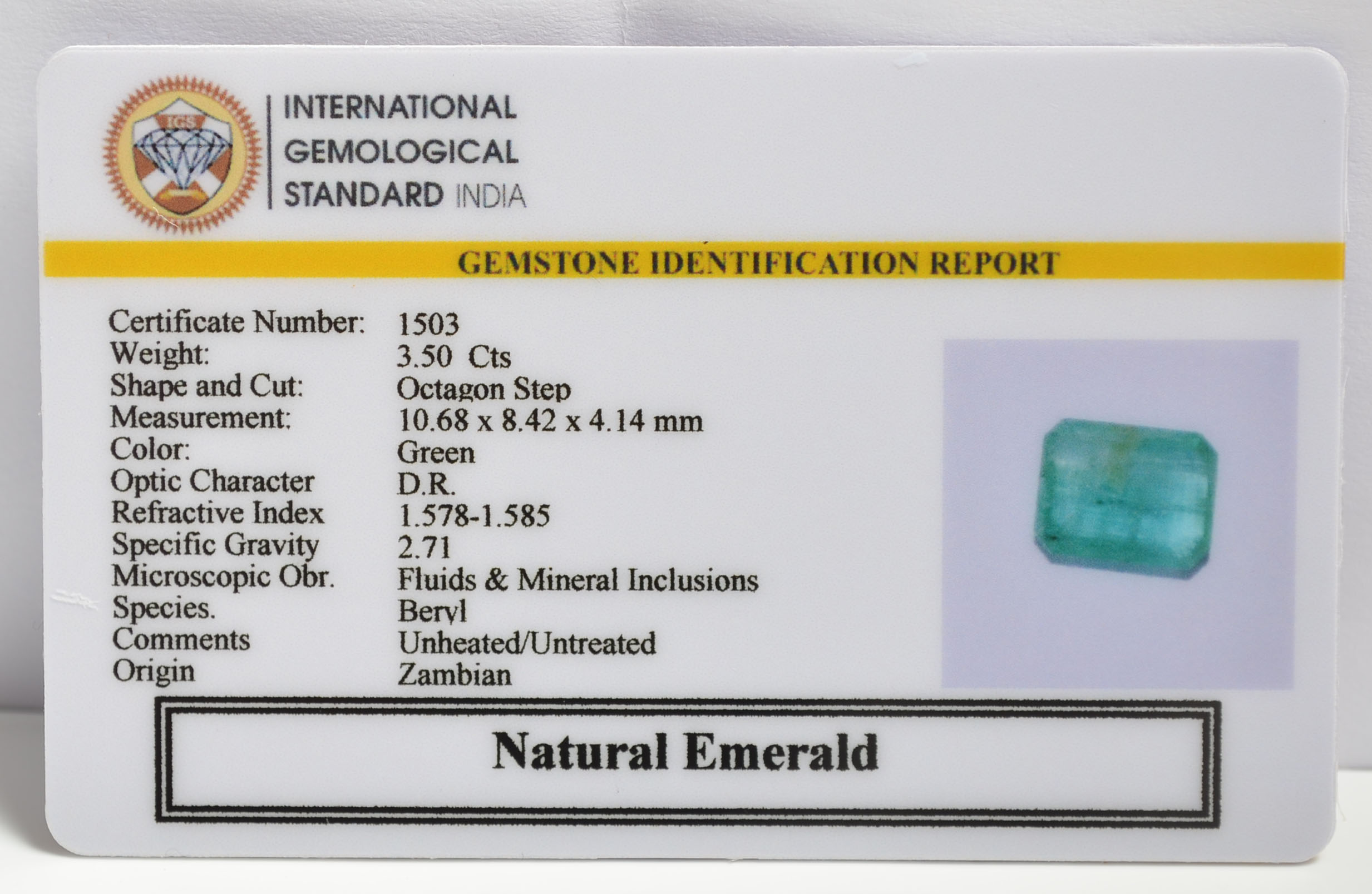 EMRG20291 1 1 EMERALD 3.5 Ct.