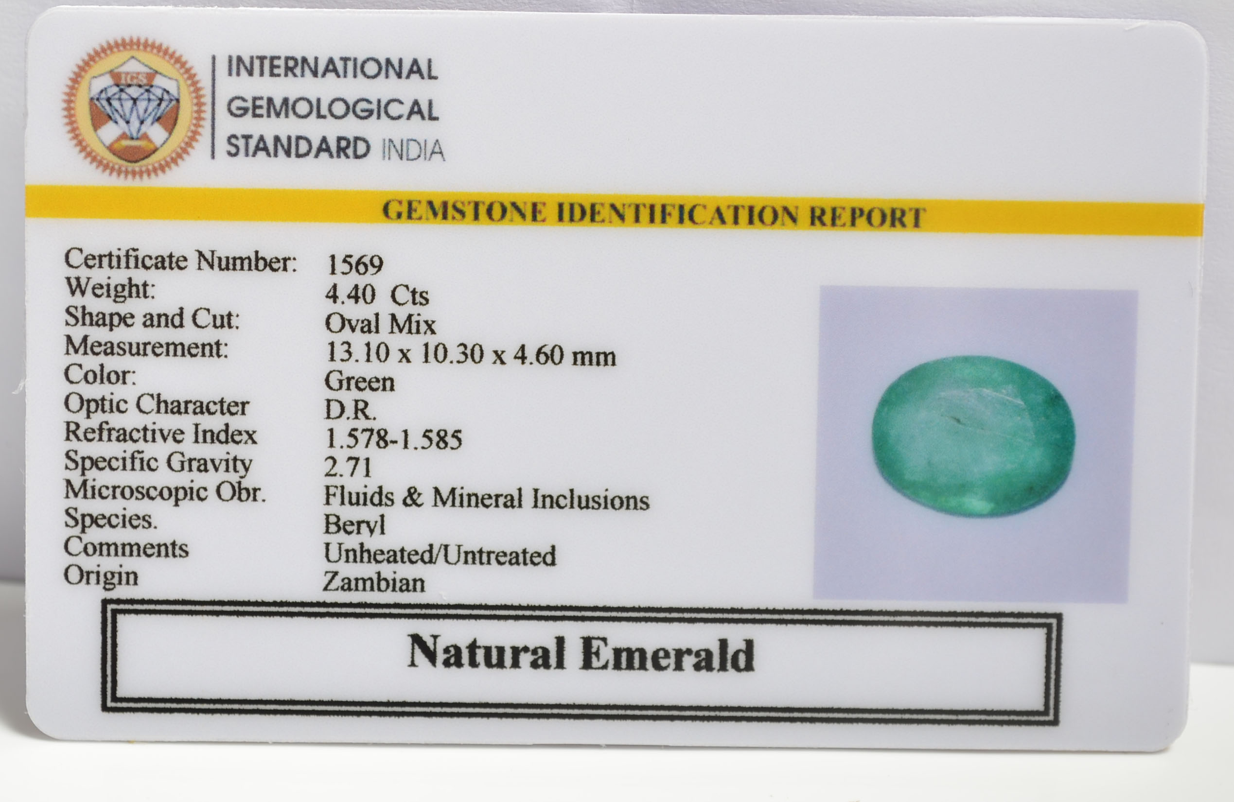 EMERALD 4.4 Ct. EMERALD 4.4 Ct.