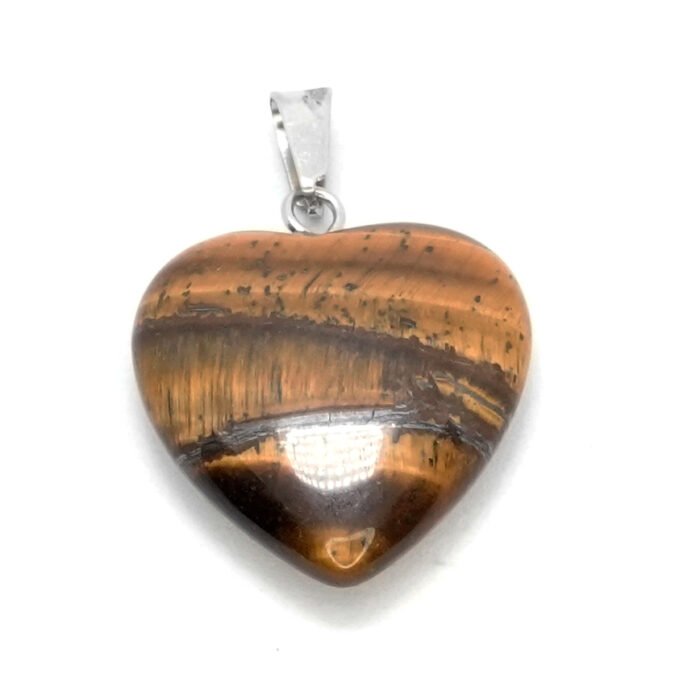 Tiger Eye b Tiger's Eye Heart Pendant