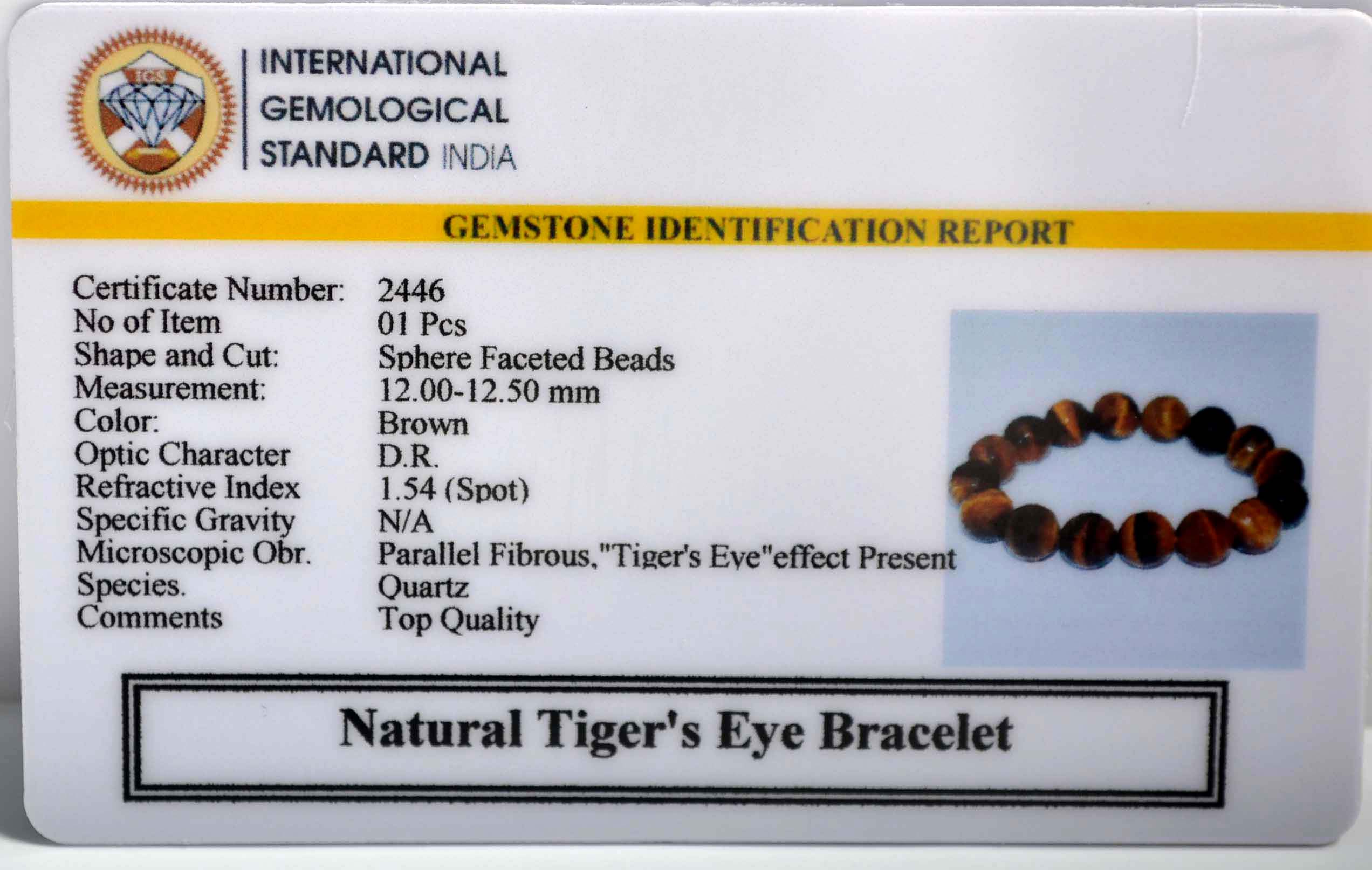 Tiger's Eye Diamond Cut Bracelet 3 2446 Tiger's Eye Diamond Cut Bracelet