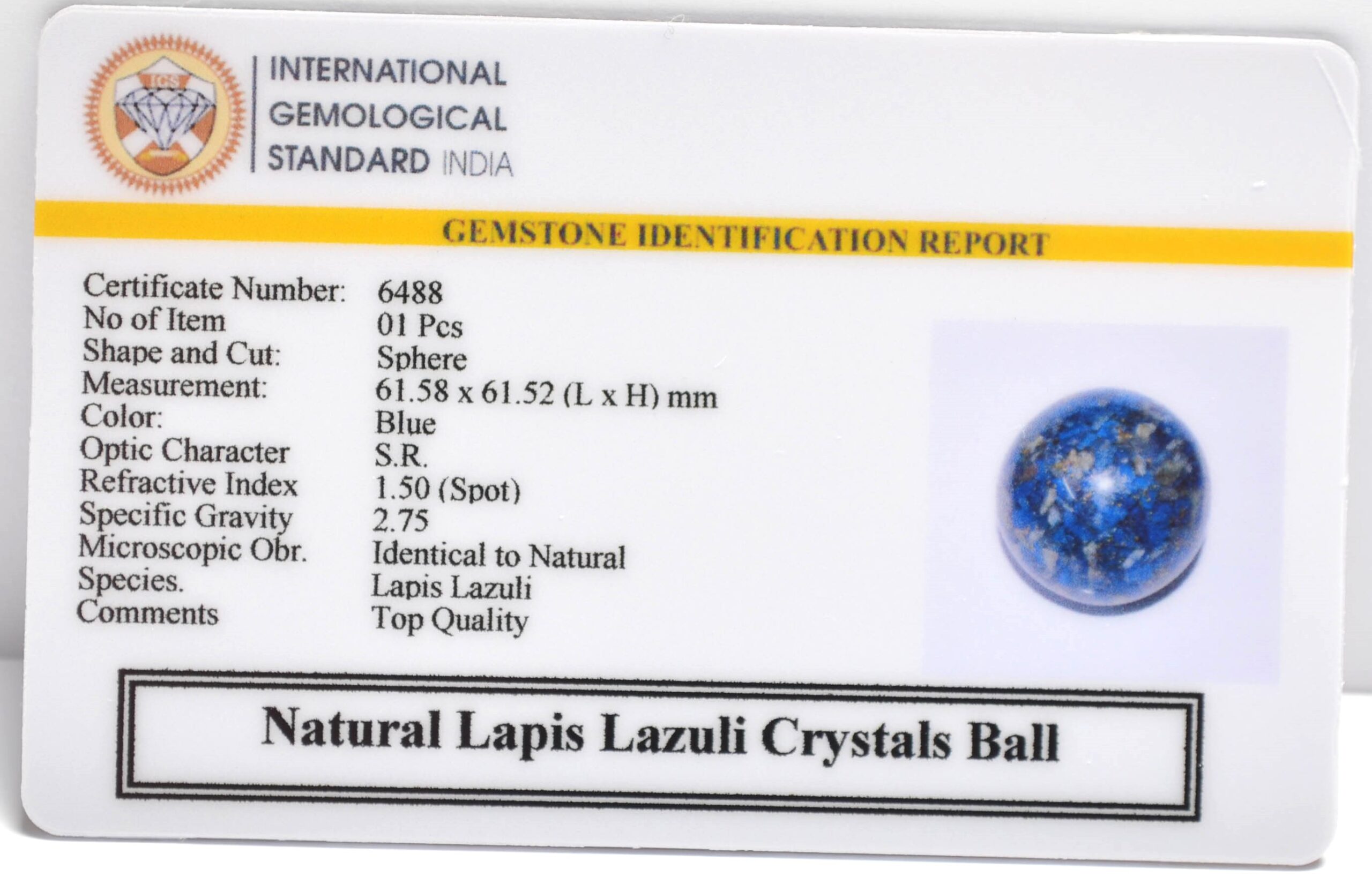 6488 scaled Lapis Lazuli Sphere