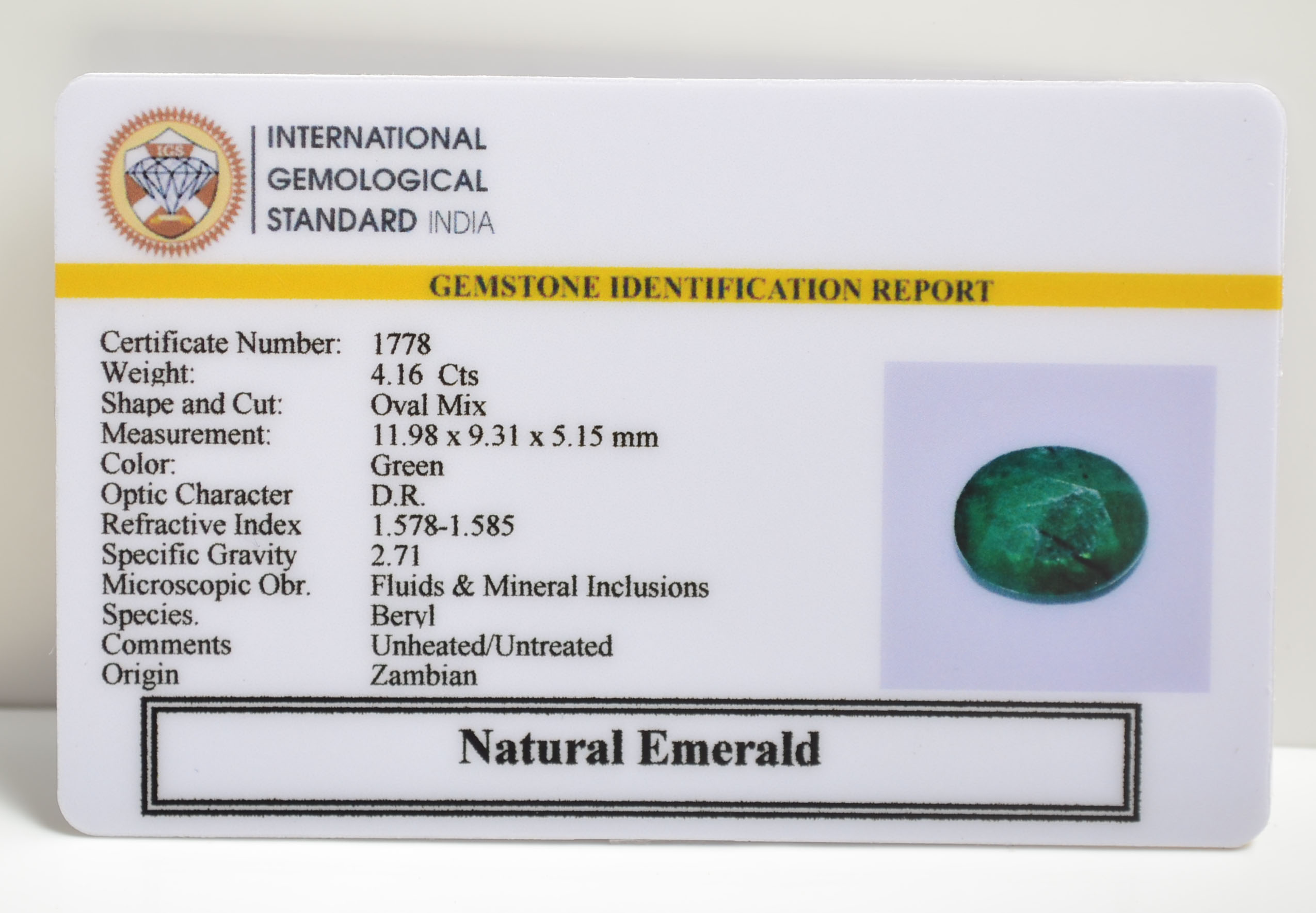 EMRD21384 2 1 EMERALD 4.16 Ct.
