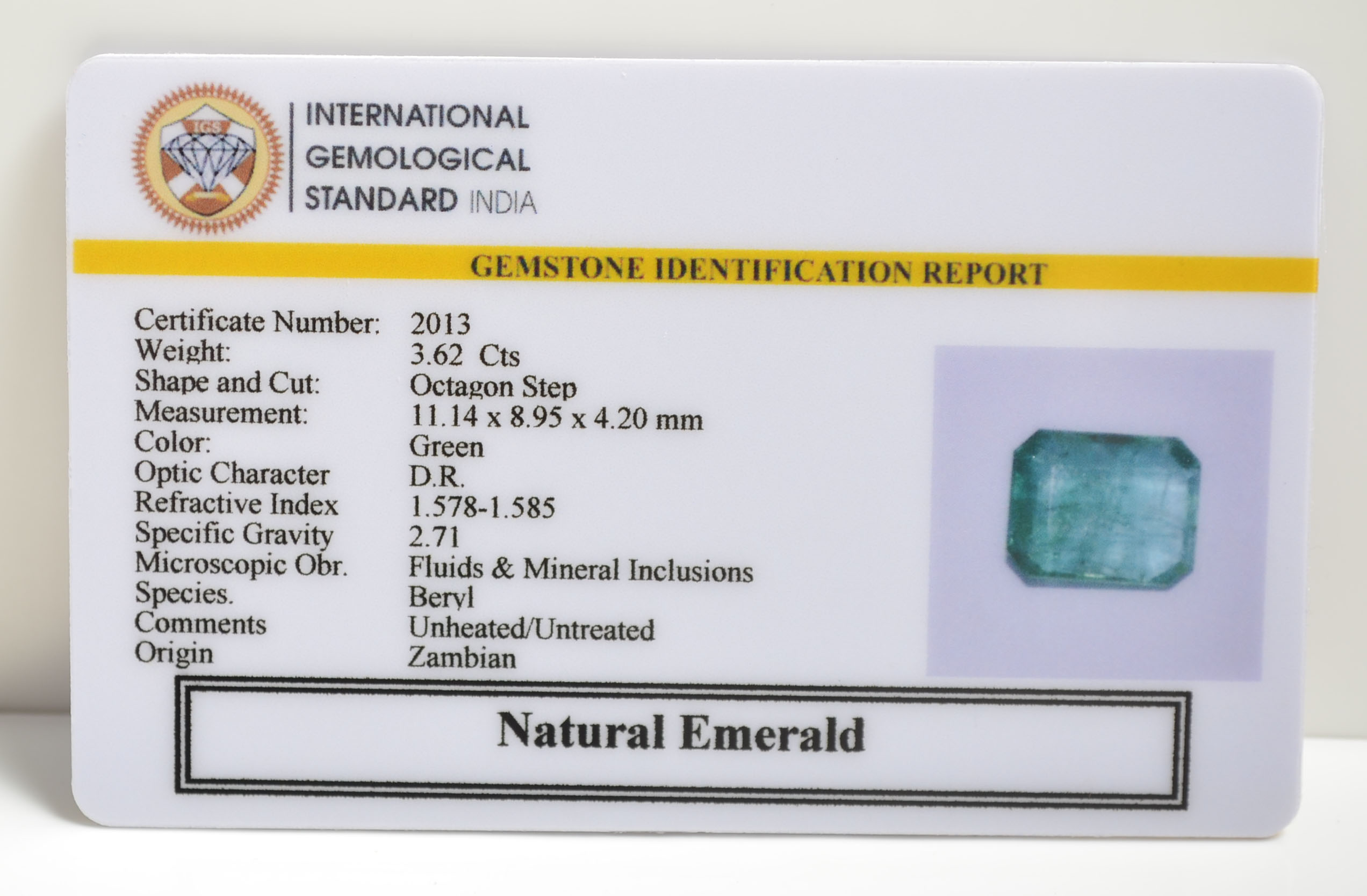 EMRD21421 2 EMERALD 3.62 Ct.