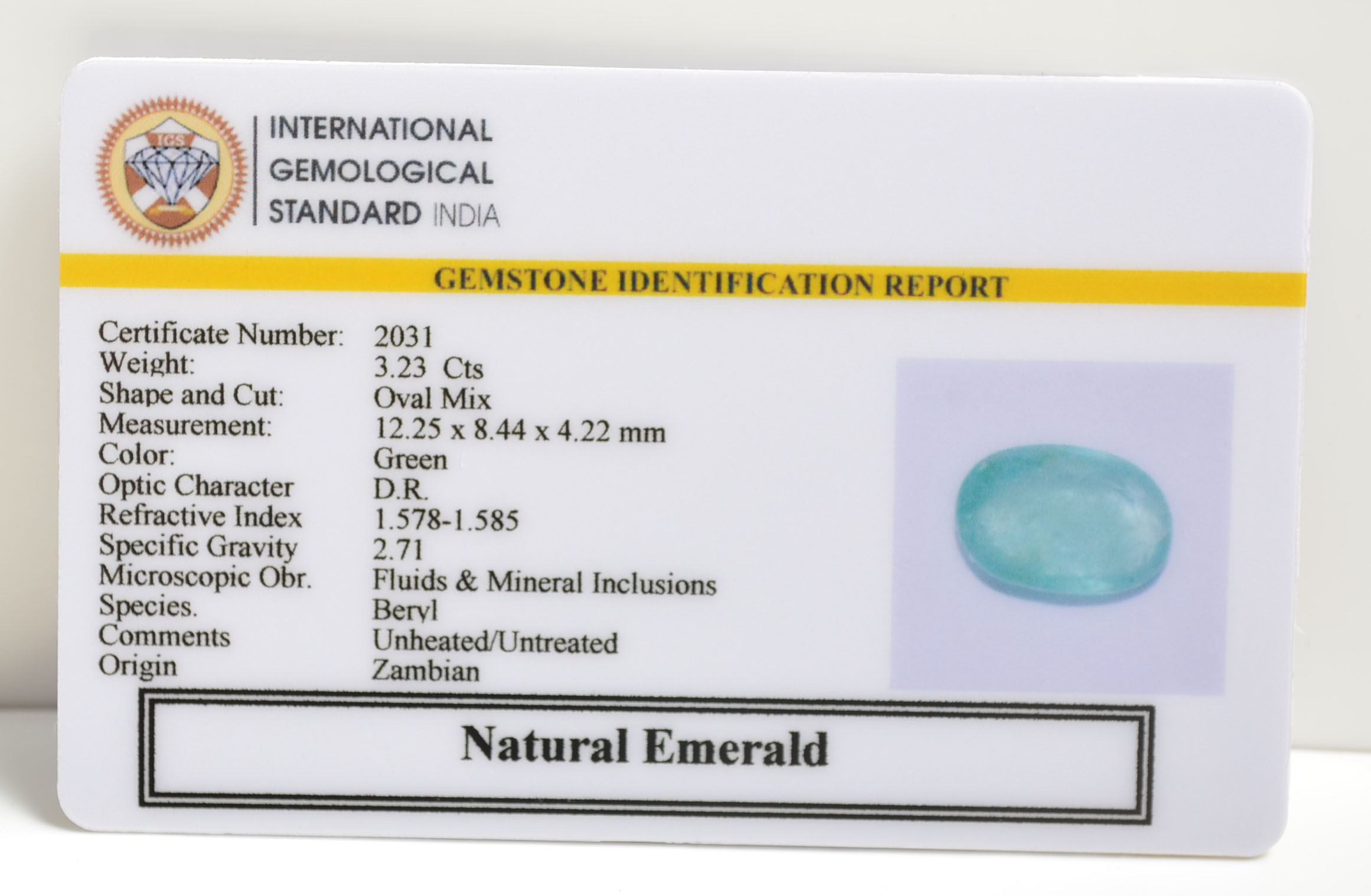 EMERALD 3.23 Ct. 3 EMRD21431 2 EMERALD 3.23 Ct.