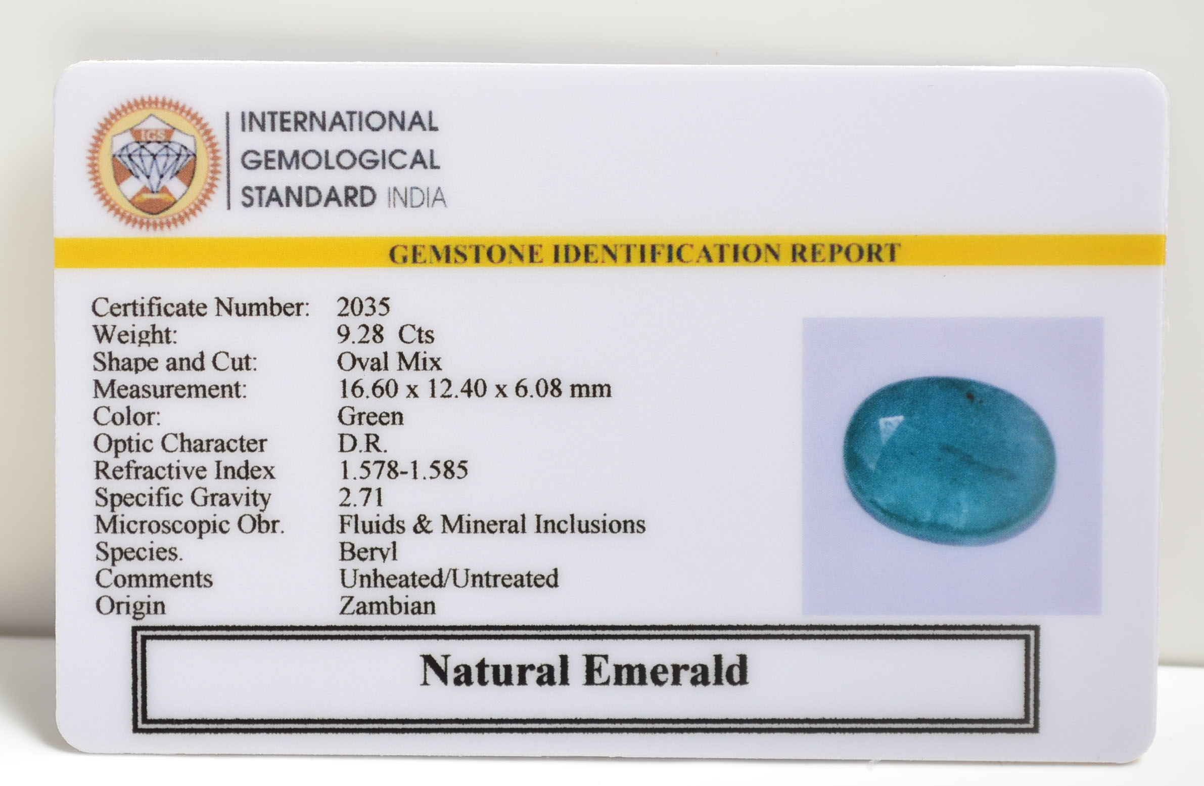 EMRD21433 2 EMERALD 9.28 Ct.