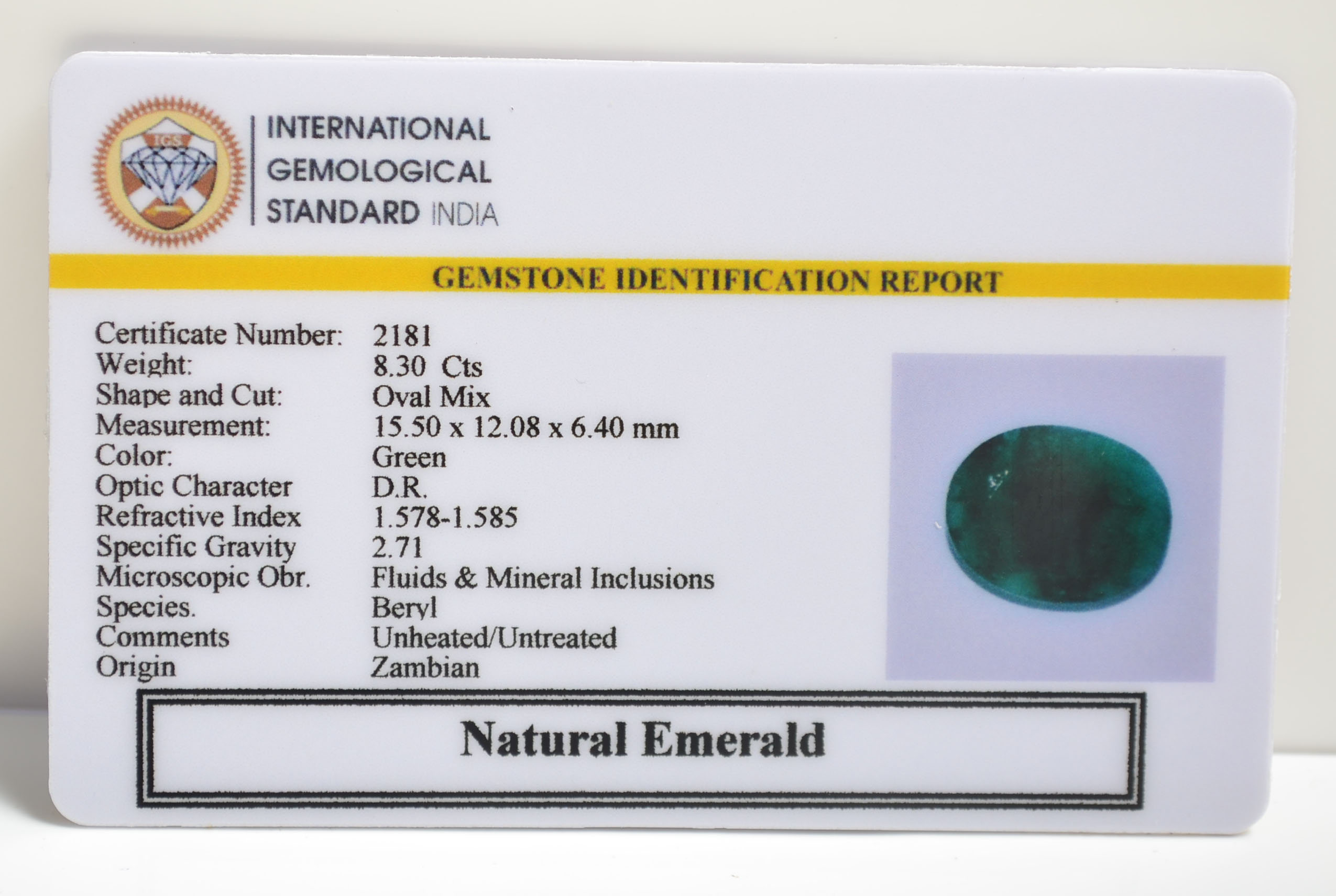 EMRD21459 2 EMERALD 8.3 Ct.