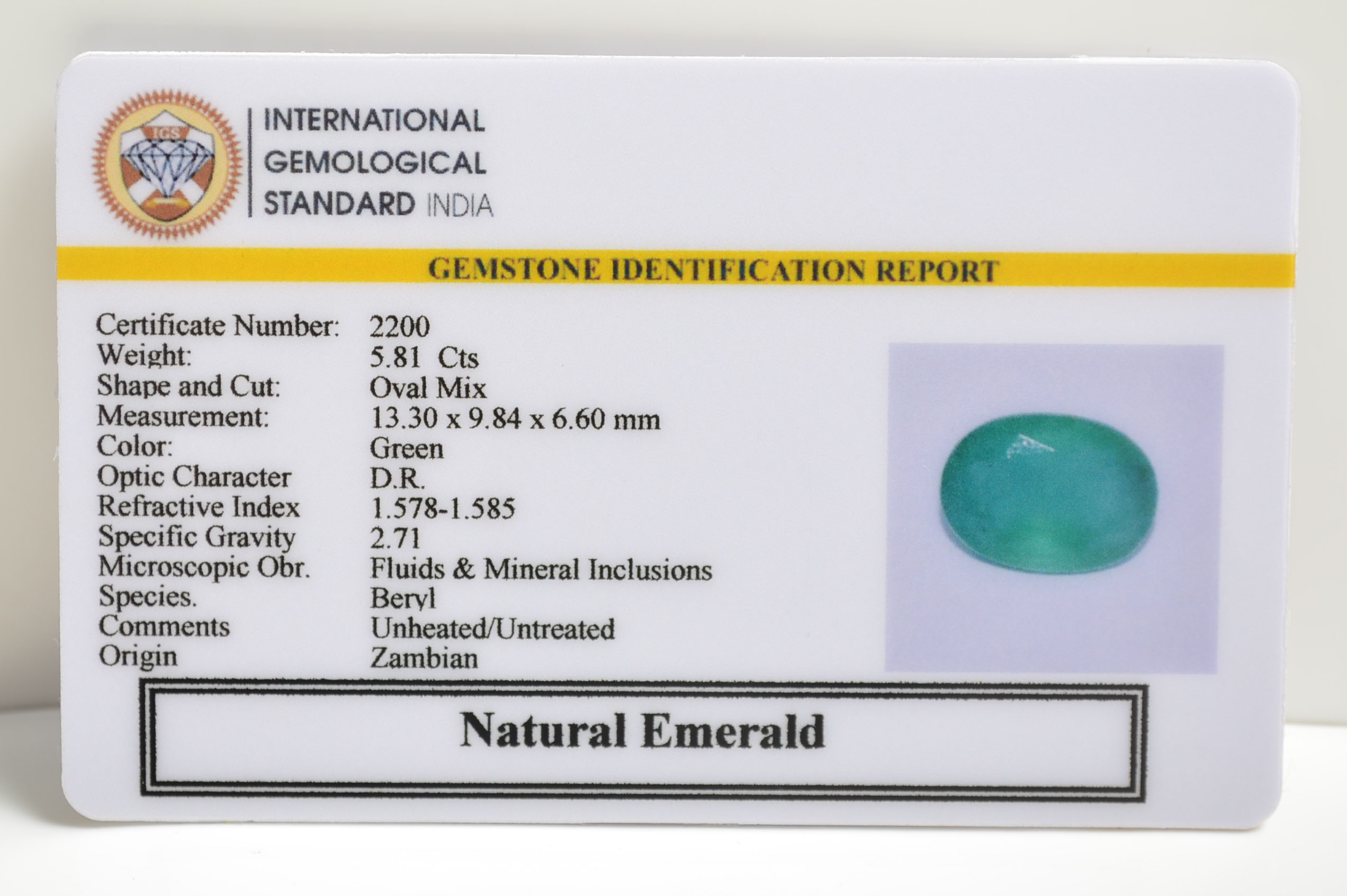 EMRD21471 2 EMERALD 5.81 Ct.