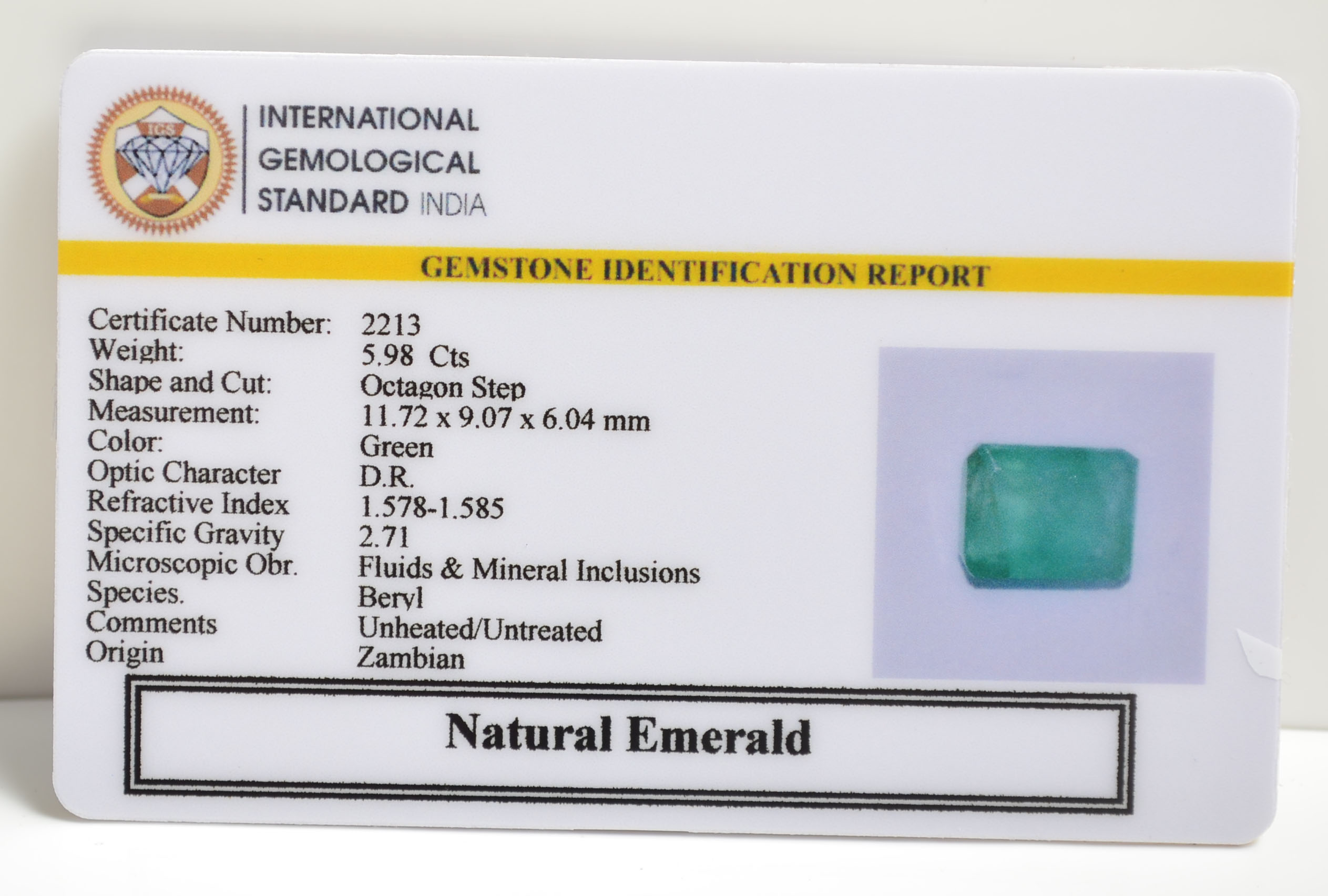 EMRD21479 2 EMERALD 5.98 Ct.