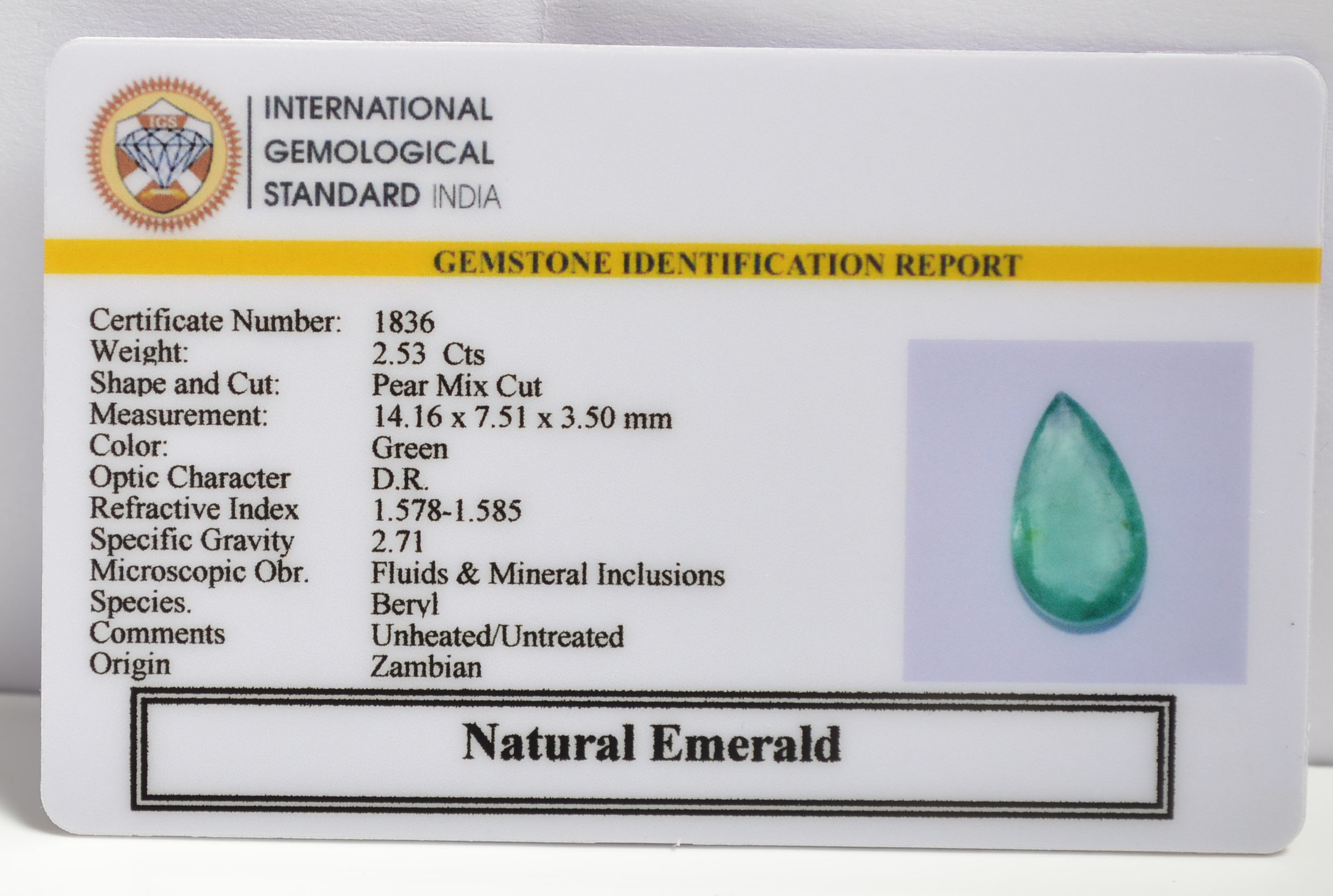 EMRG20416 1 EMERALD 2.53 Ct.