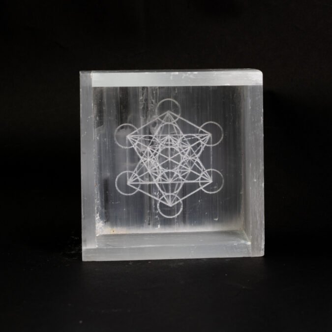 Metatrons cube Selenite plate Selenite Tray - Metatron’s Cube