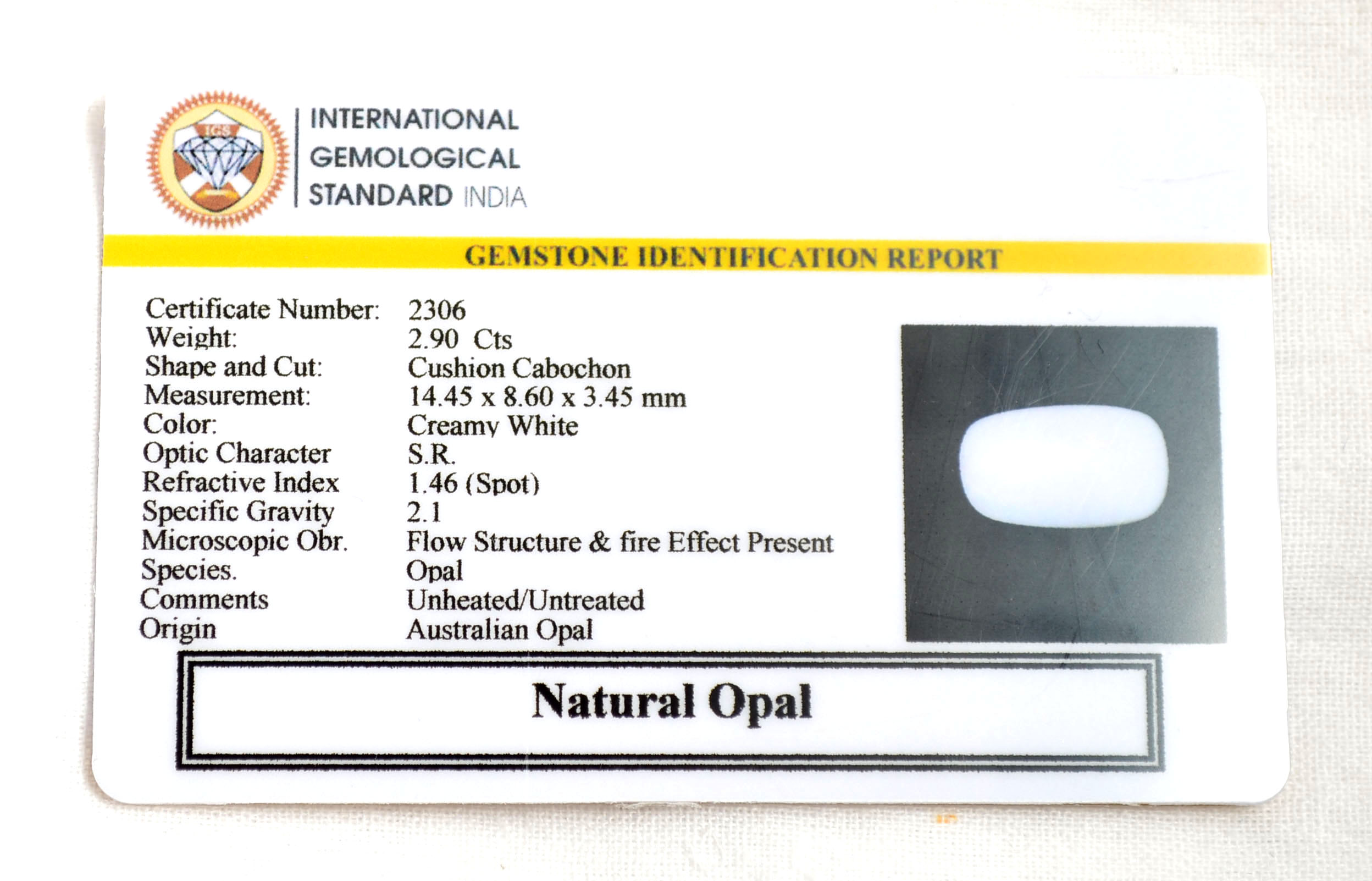 OPL9184 2 OPAL 2.9 Ct.