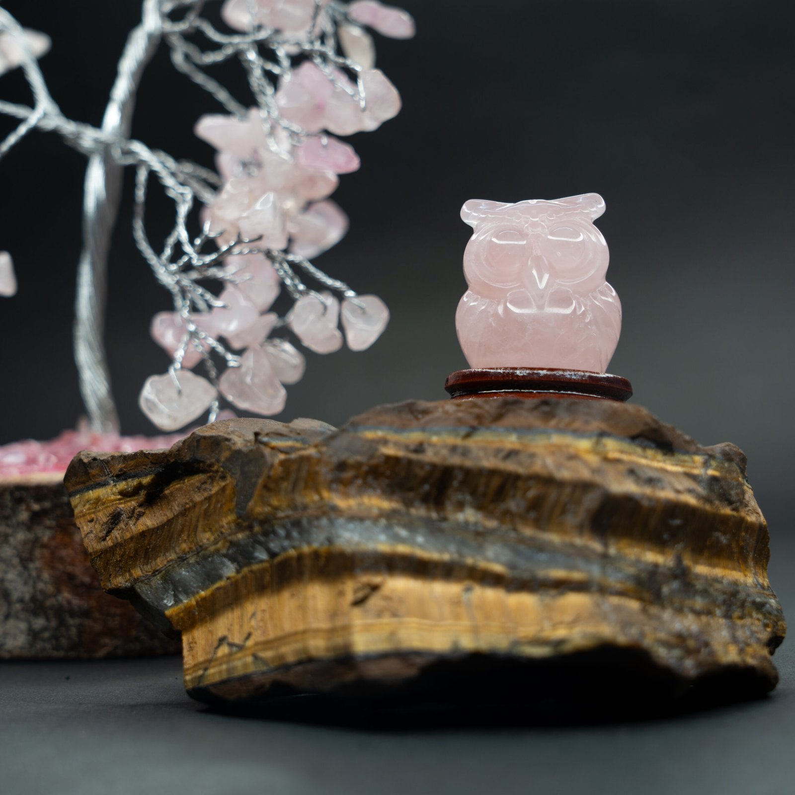 Rose Quartz 2 scaled Rose Quartz Owl