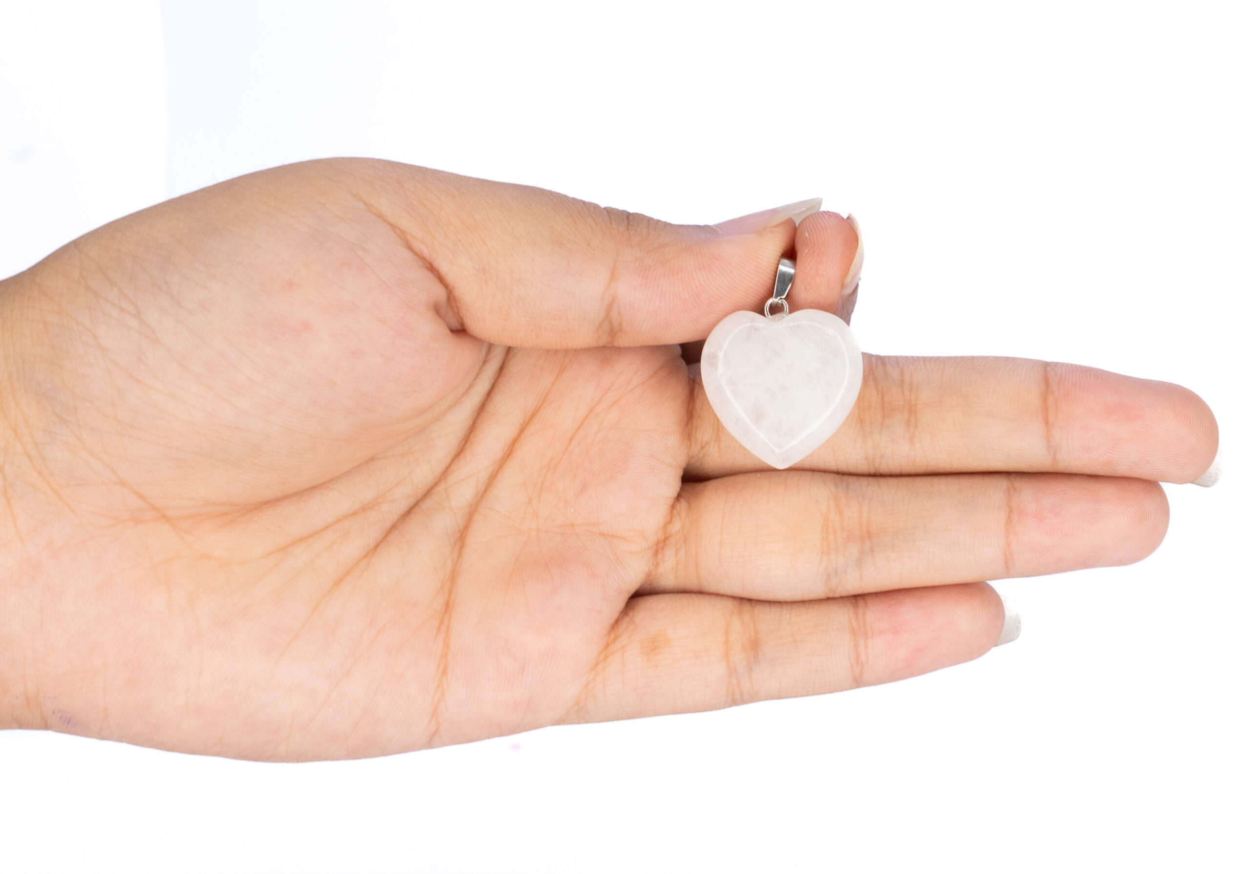 Selenaite scaled Selenite Heart Pendant