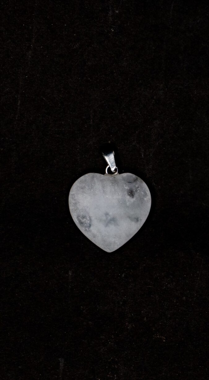 Selenite Heart pendant 3 Selenite Heart Pendant