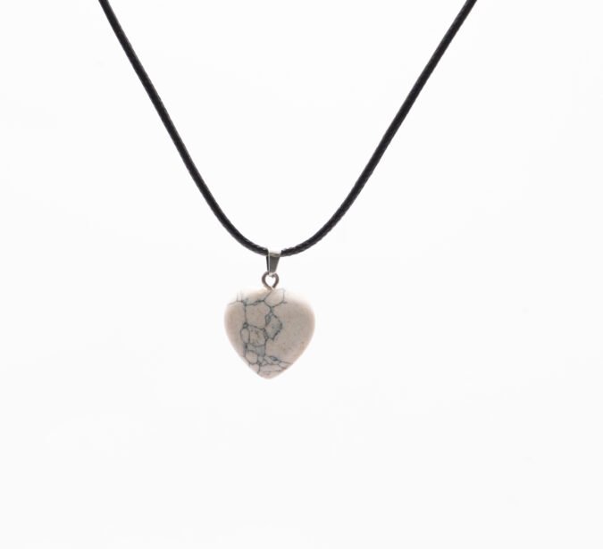 howlite heart single White Howlite Heart Pendant