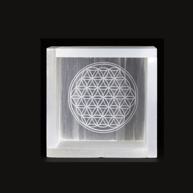 Flower of Life Selenite Tray 1 slt 1 Flower of Life Selenite Tray