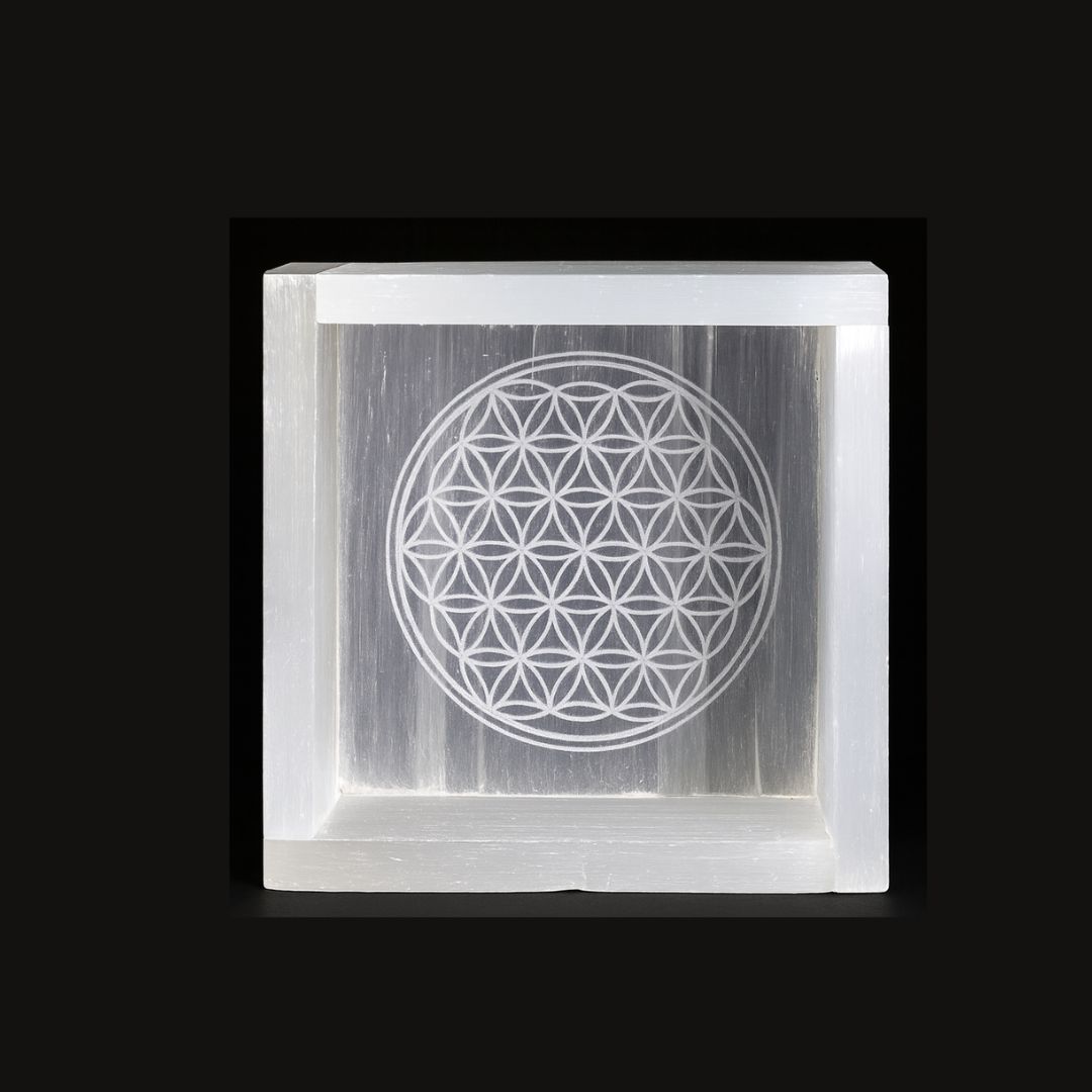 Flower of Life Selenite Tray