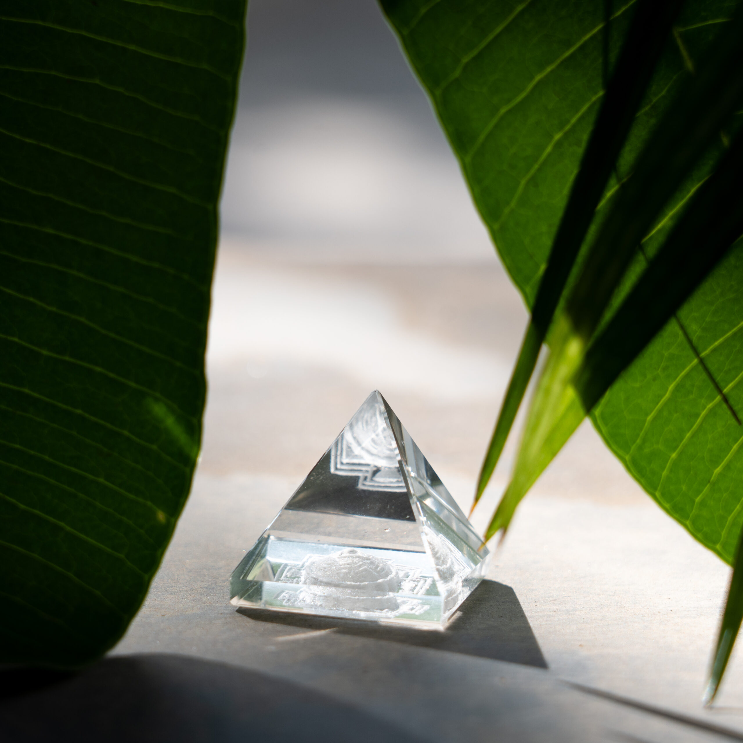 sphatik shreeyantra pyramid scaled Sphatik ShreeYantra Pyramid