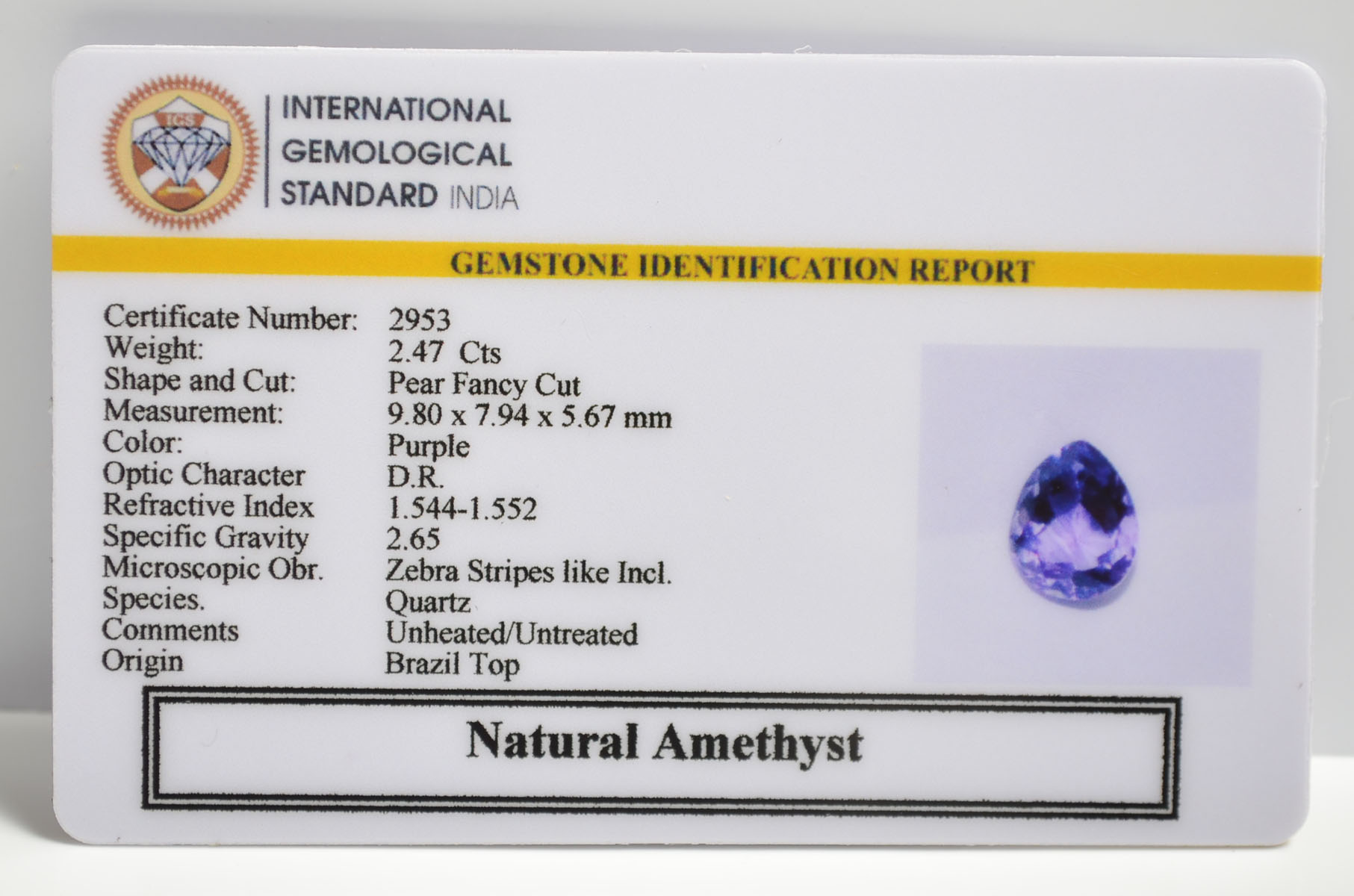 AME1103 2 AMETHYST 2.47 Ct.