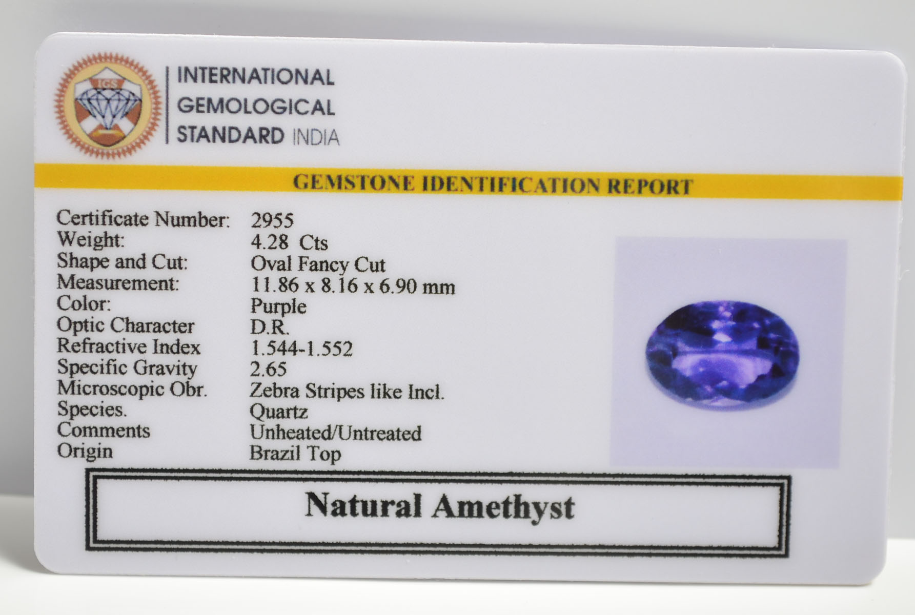 AME1105 2 AMETHYST 4.28 Ct.