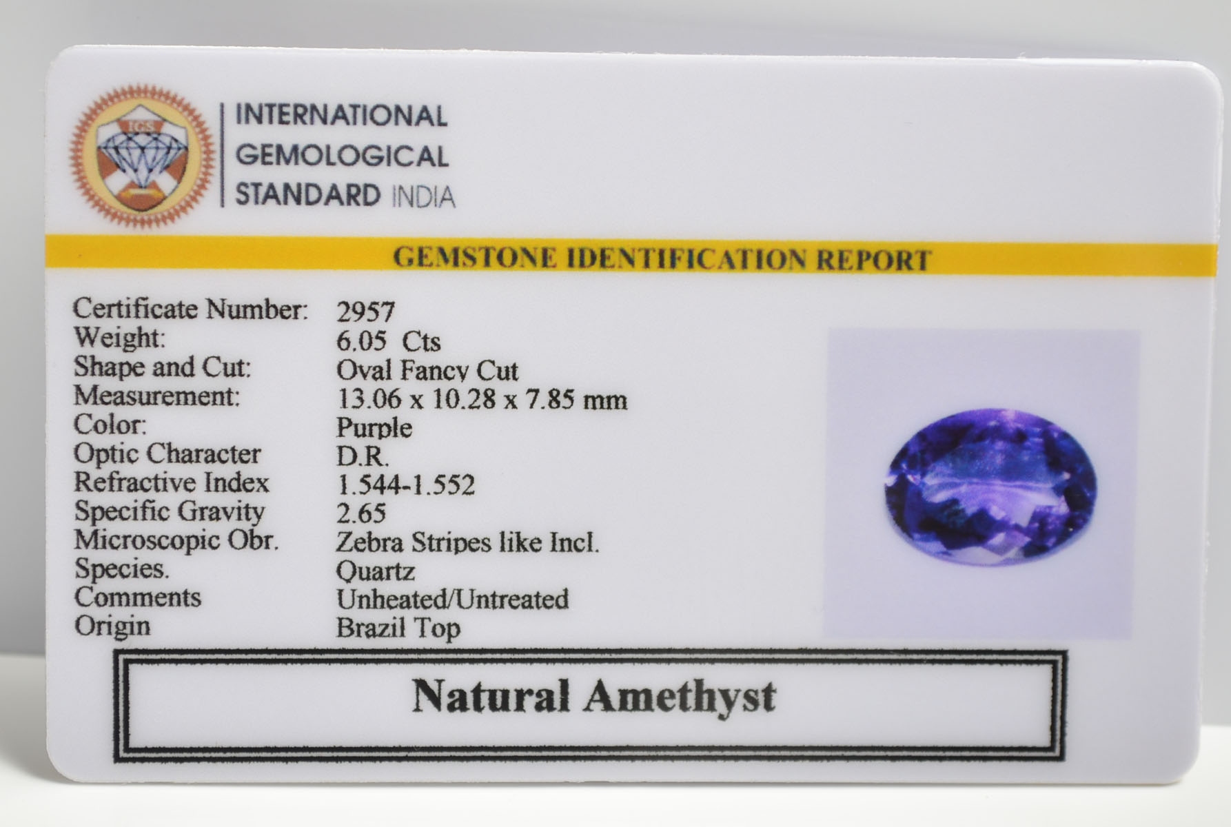 AME1107 2 AMETHYST 6.05 Ct.