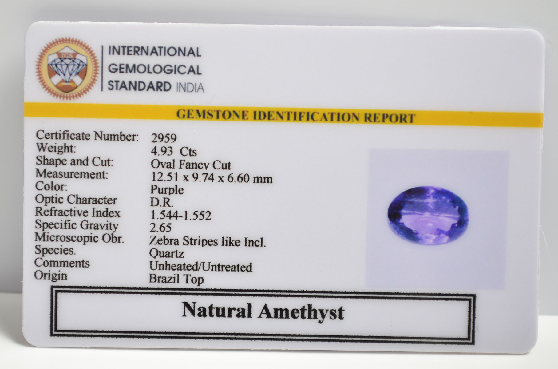 AME1108 2 AMETHYST 4.93 Ct.