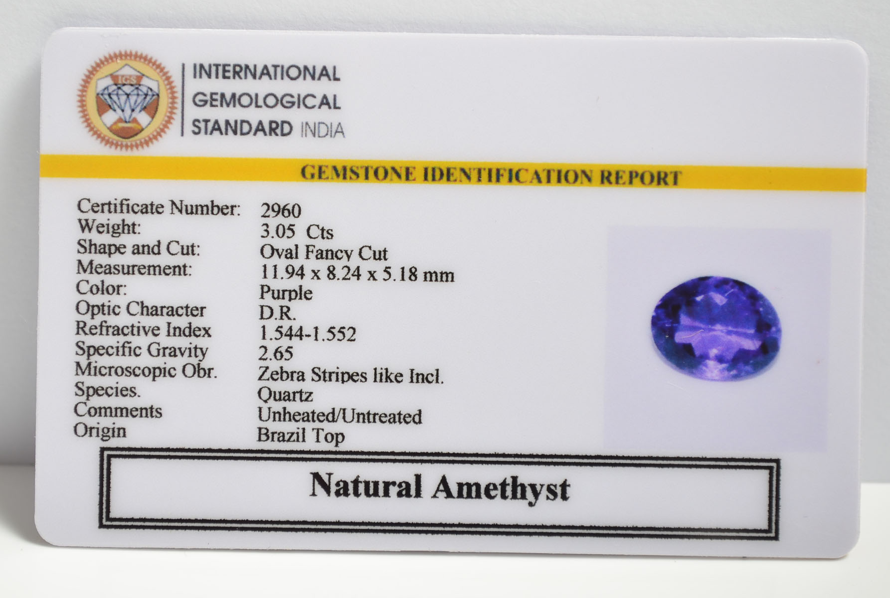 AME1109 2 AMETHYST 3.05 Ct.