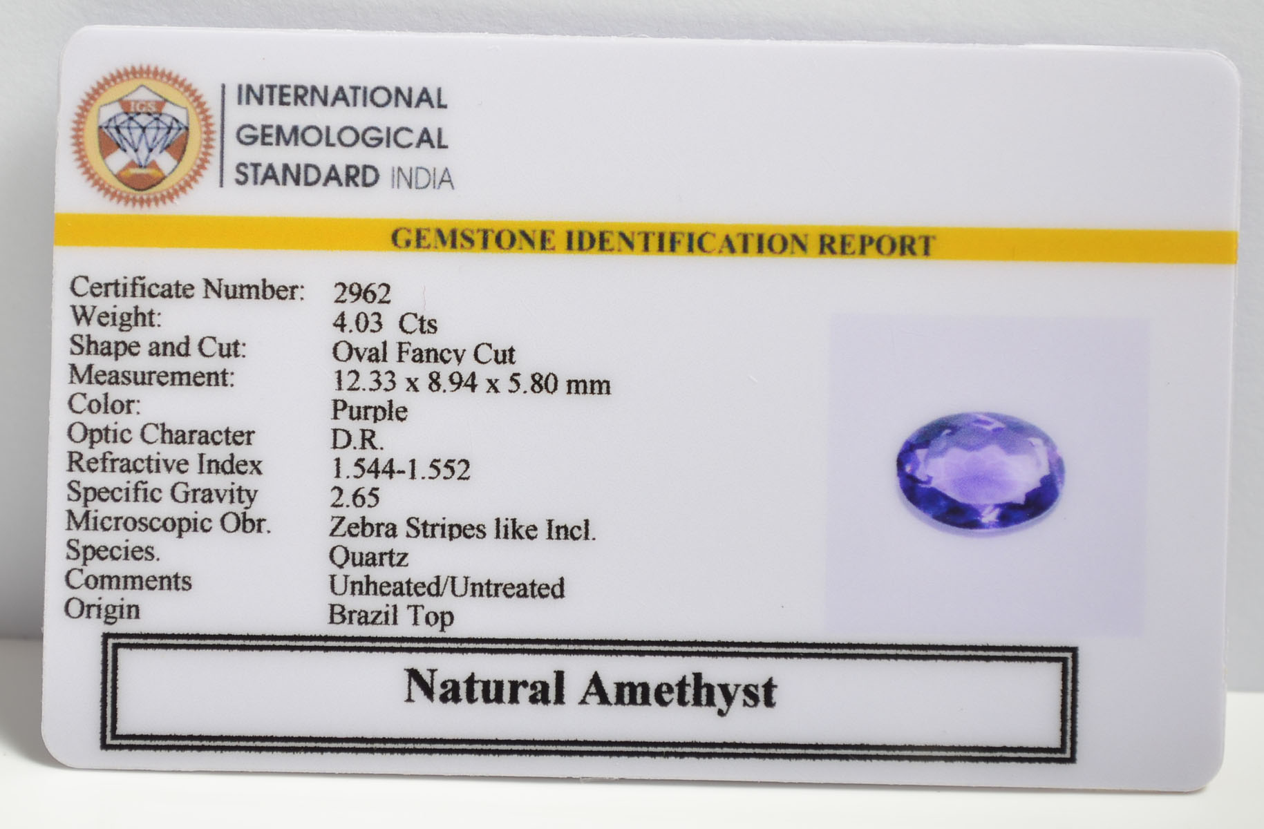 AME1111 2 AMETHYST 4.03 Ct.