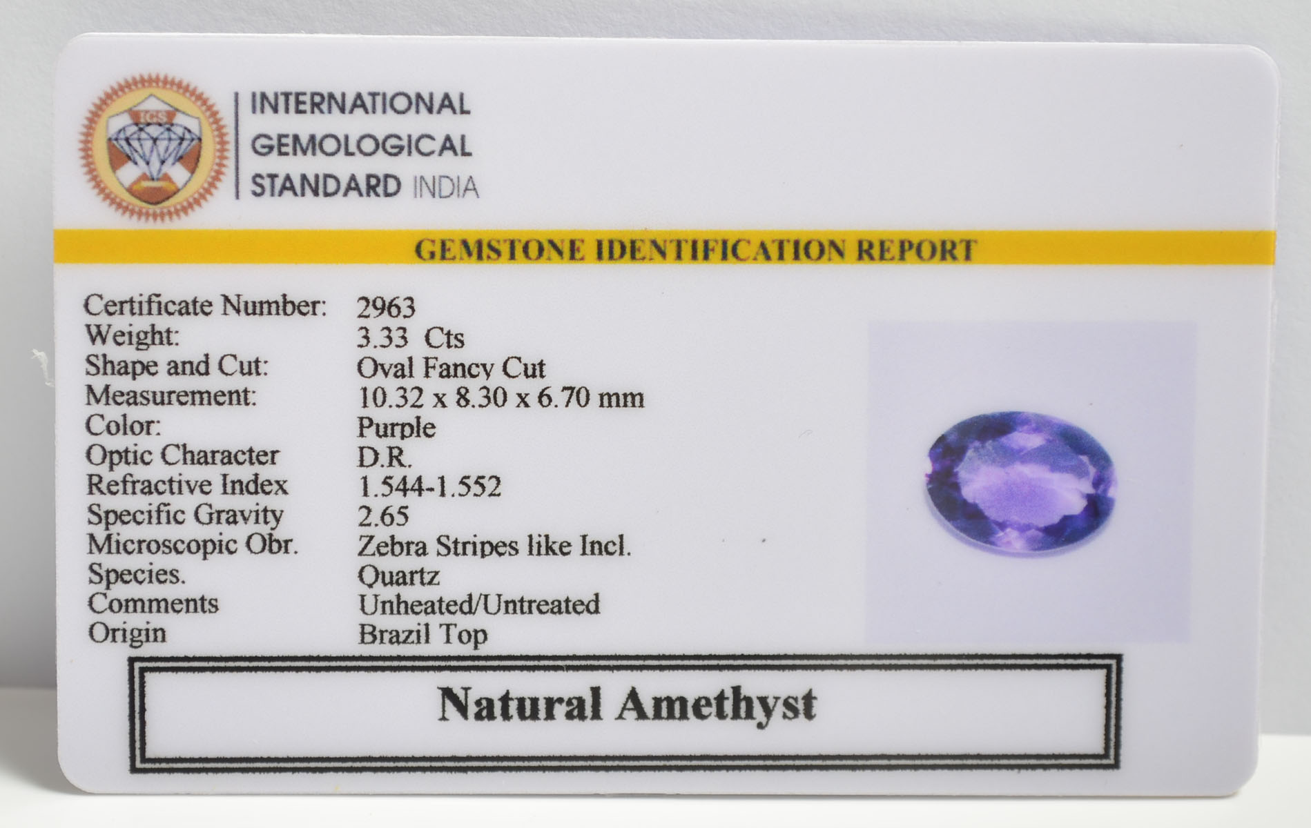 AME1112 2 AMETHYST 3.33 Ct.