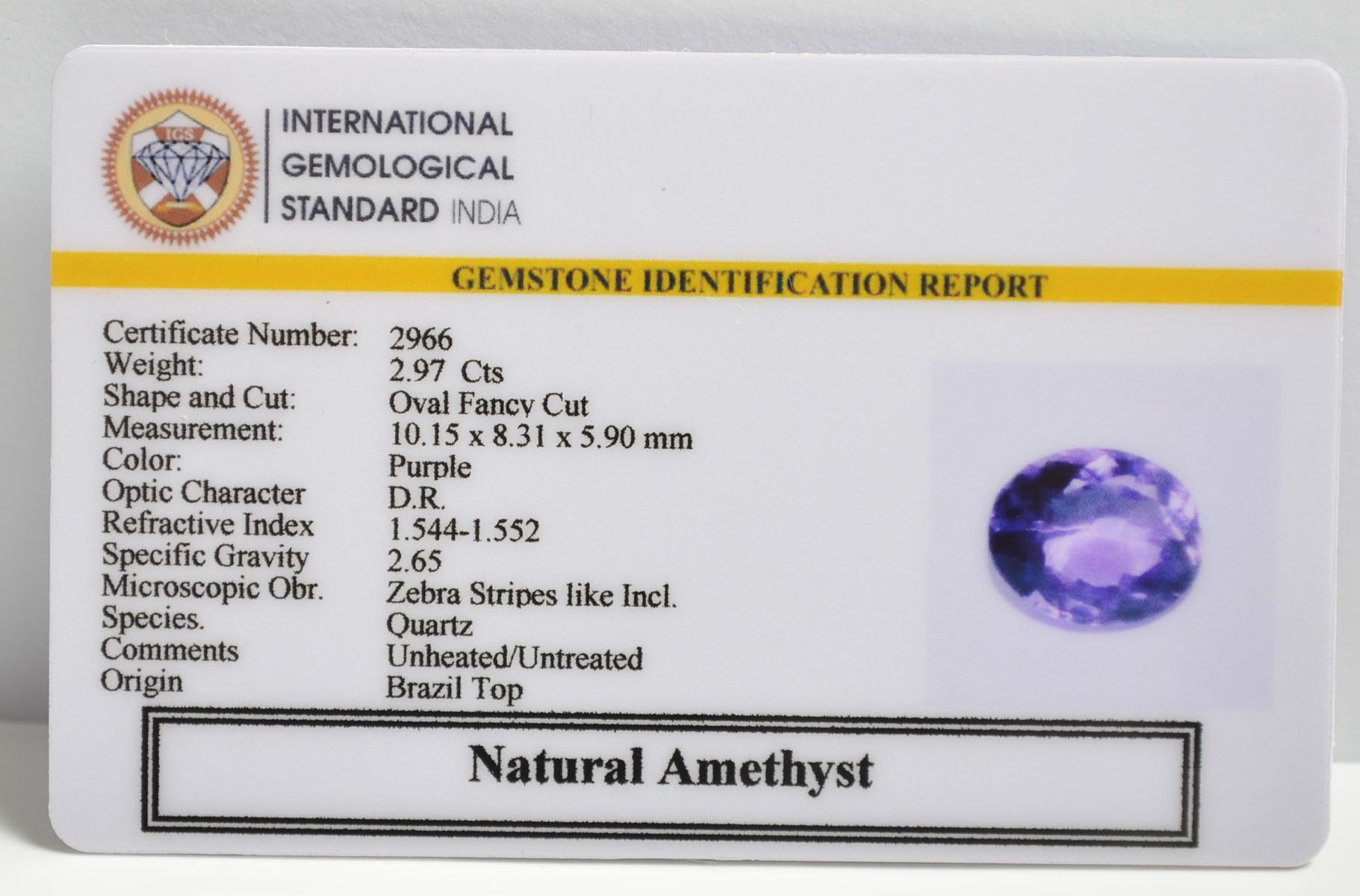 AME1114 2 AMETHYST 2.97 Ct.