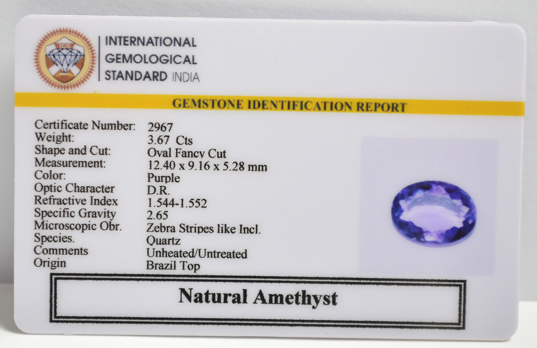 AME1115 2 AMETHYST 3.67 Ct.
