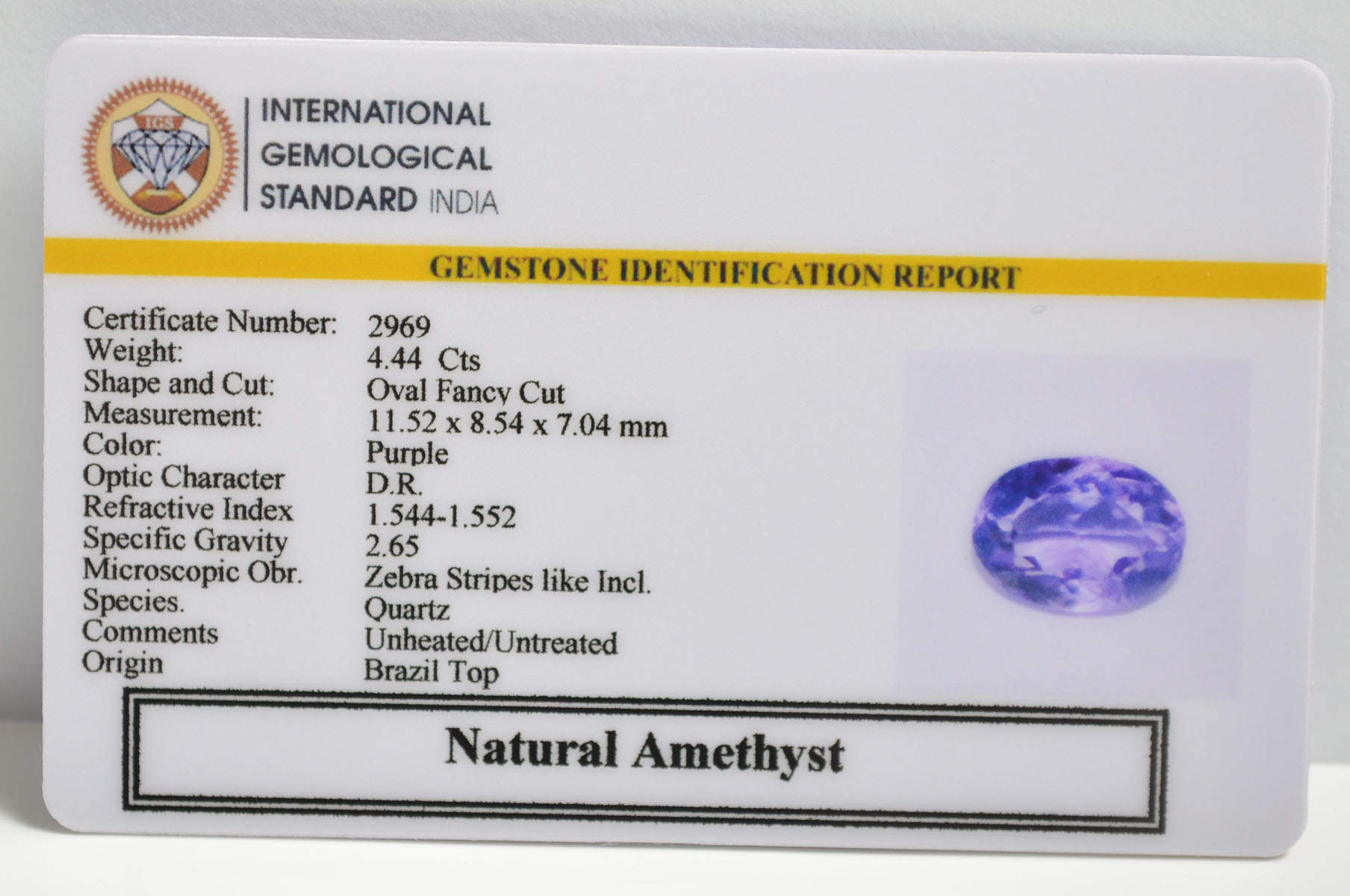AME1117 2 AMETHYST 4.44 Ct.