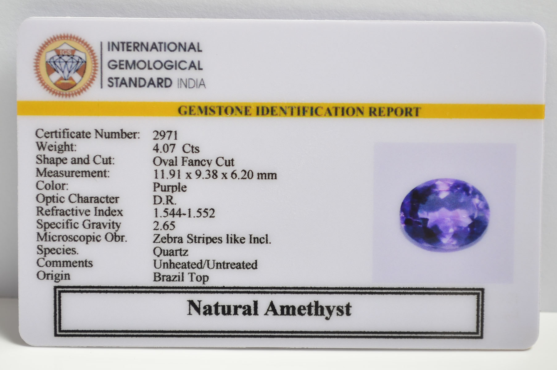 AME1118 2 AMETHYST 4.07 Ct.