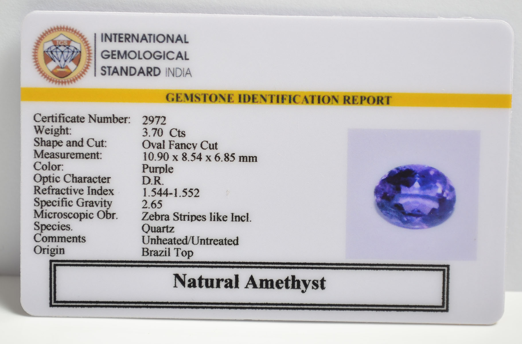 AME1119 2 AMETHYST 3.7 Ct.