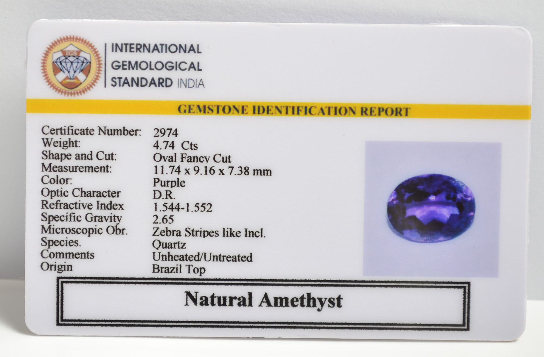 AME1121 2 AMETHYST 4.74 Ct.