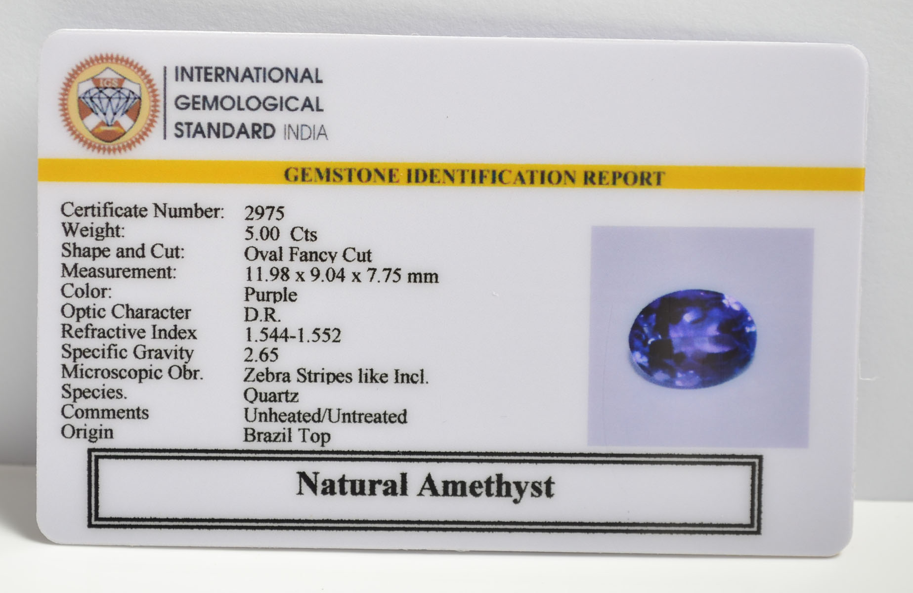 AMETHYST 5 Ct. 3 AME1122 2 AMETHYST 5 Ct.