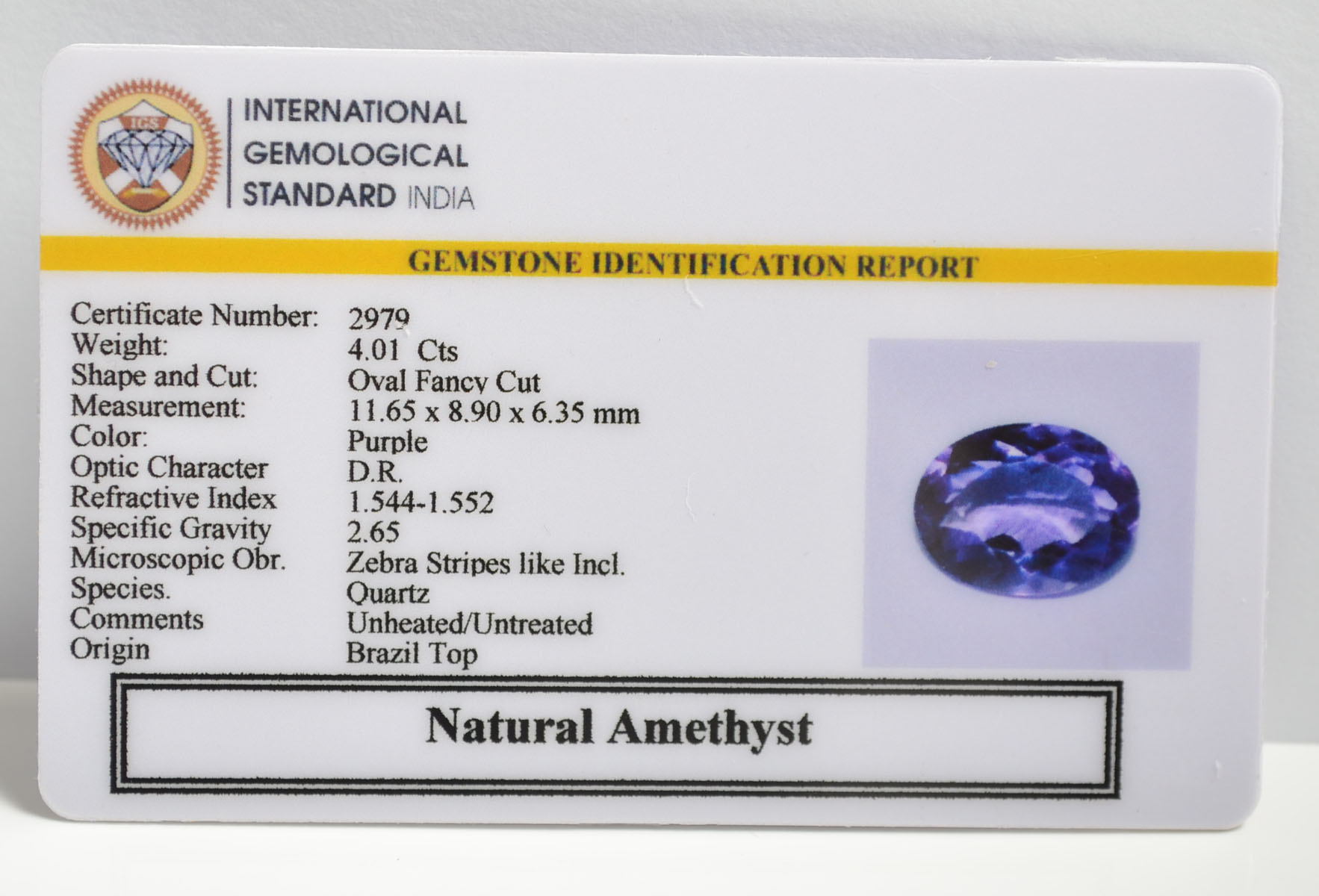 AME1125 2 AMETHYST 4.01 Ct.