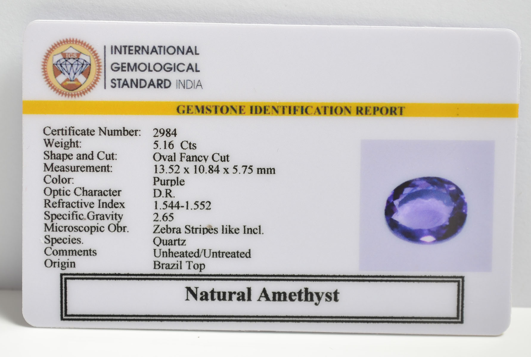 AME1129 2 AMETHYST 5.16 Ct.