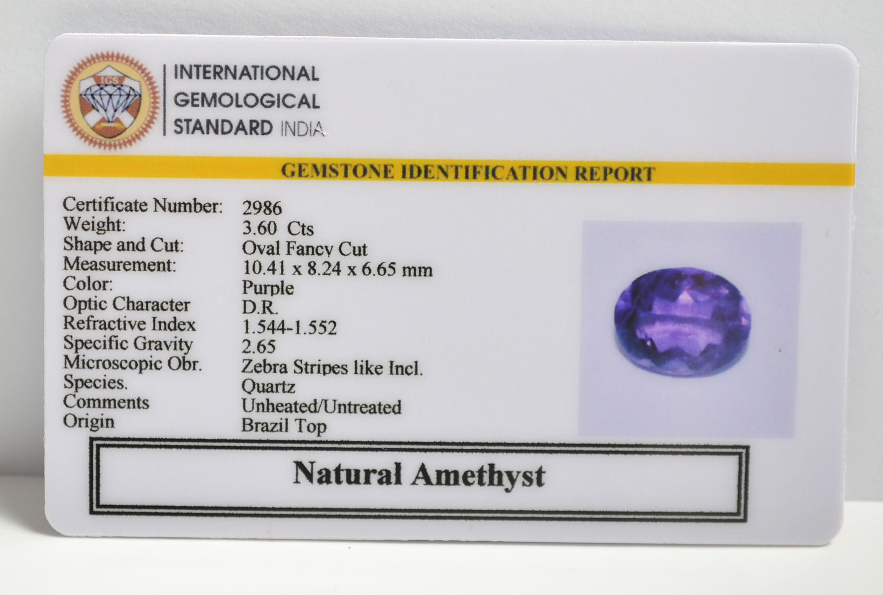 AMETHYST 3.6 Ct. 3 AME1131 2 AMETHYST 3.6 Ct.