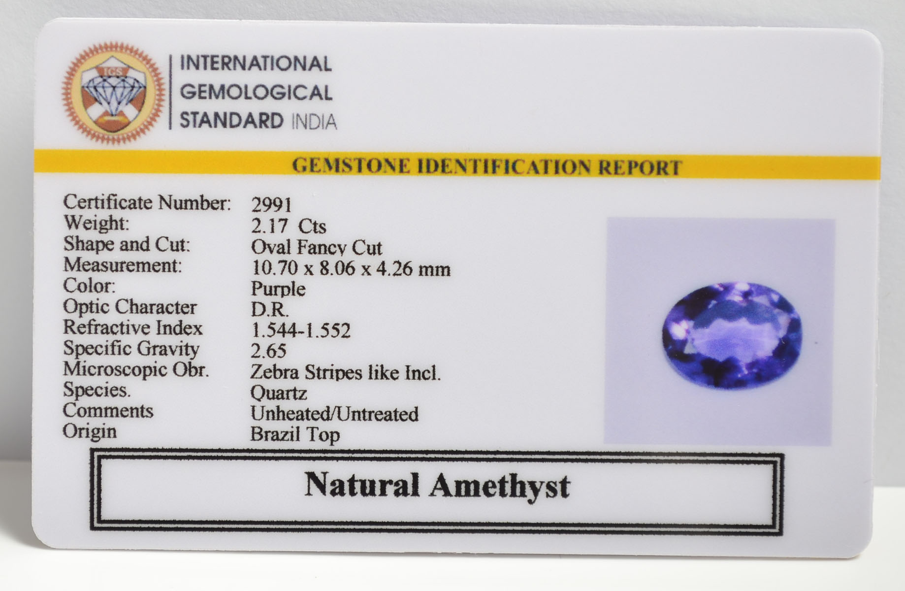 AME1135 2 AMETHYST 2.17 Ct.