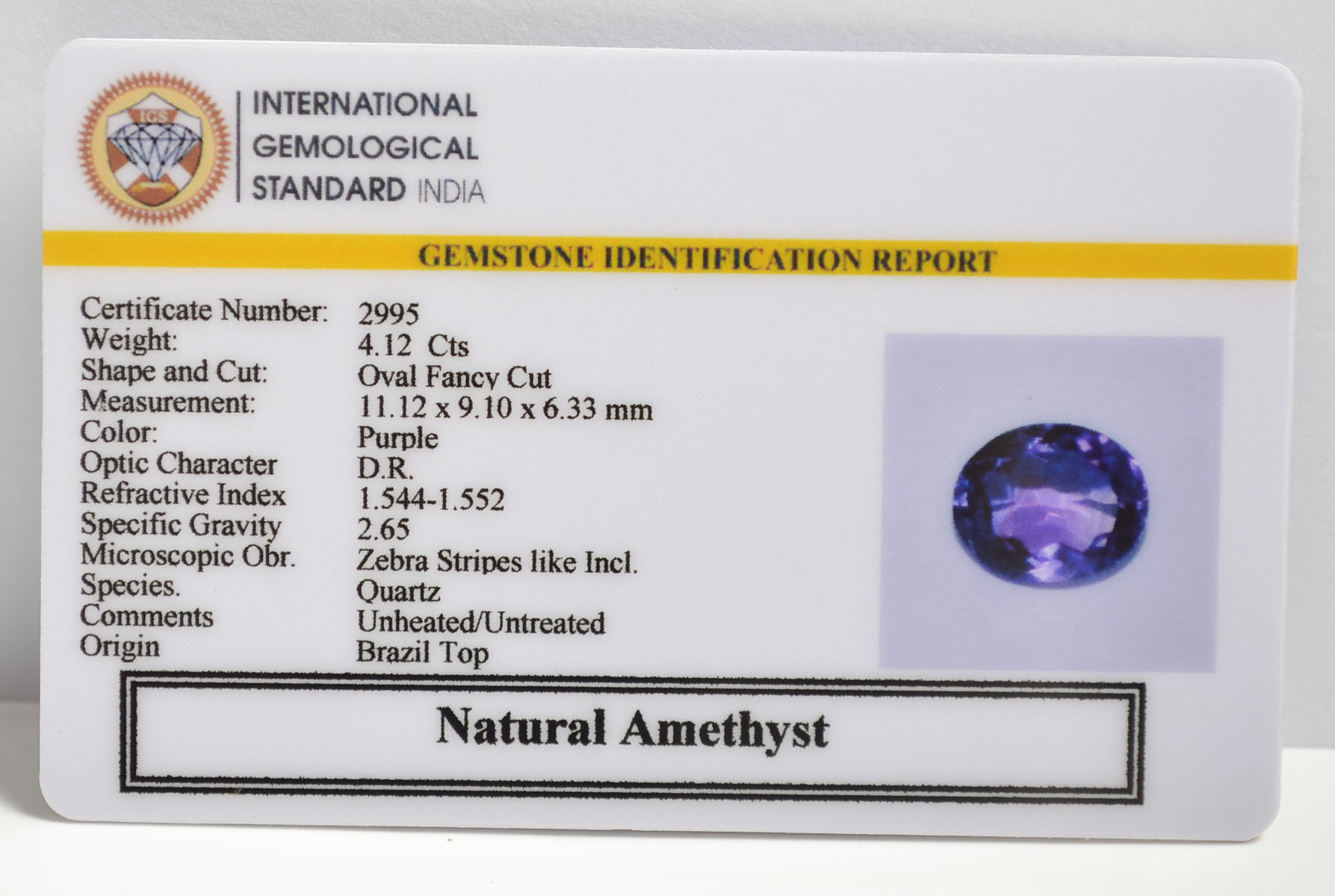 AME1138 2 AMETHYST 4.12 Ct.