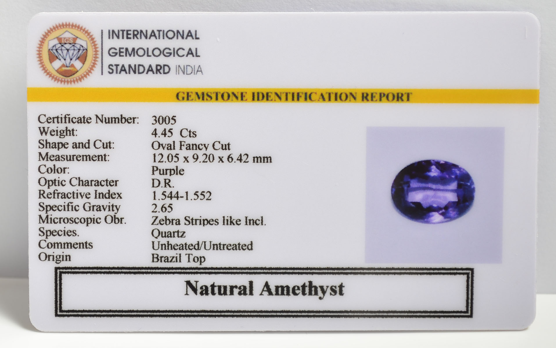 AME1147 2 AMETHYST 4.45 Ct.