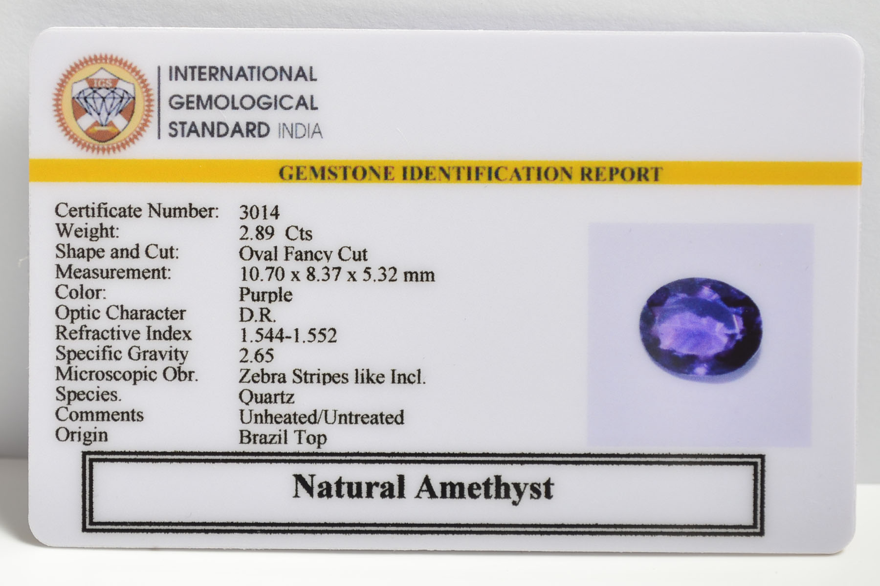AME1149 2 AMETHYST 2.89 Ct.