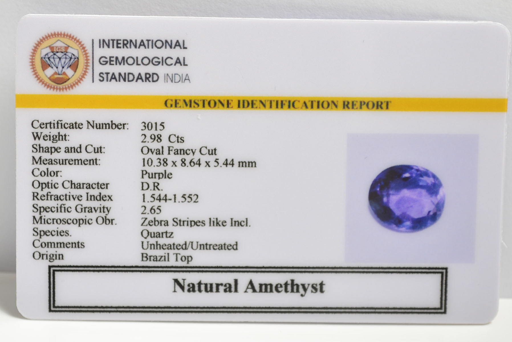 AME1150 2 AMETHYST 2.98 Ct.