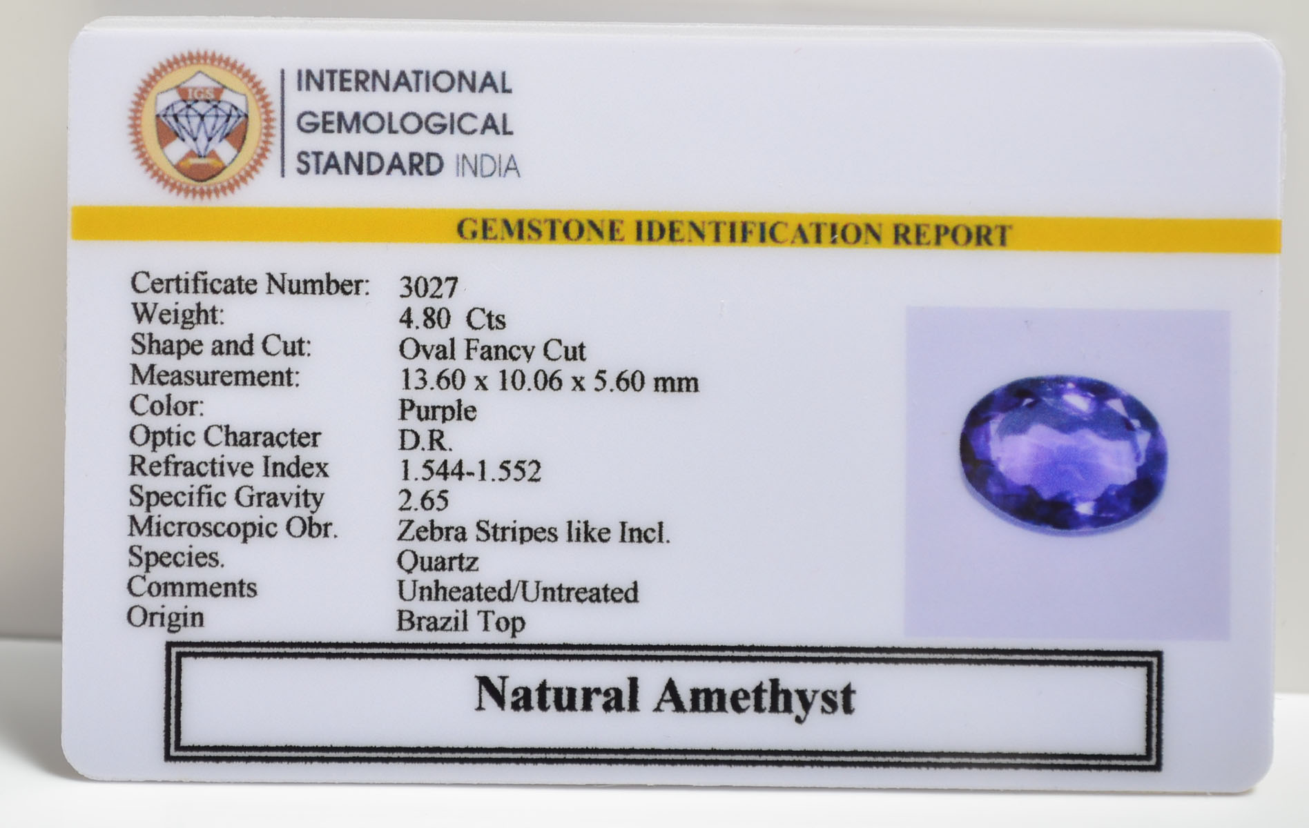 AMETHYST 4.8 Ct. 3 AME1159 2 AMETHYST 4.8 Ct.