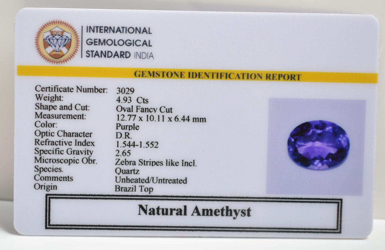 AME1161 2 AMETHYST 4.93 Ct.