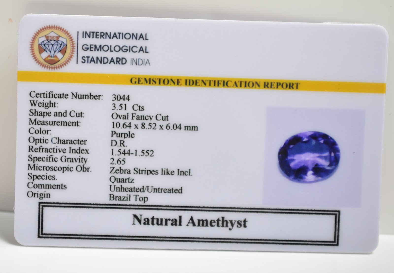 AME1171 2 AMETHYST 3.51 Ct.