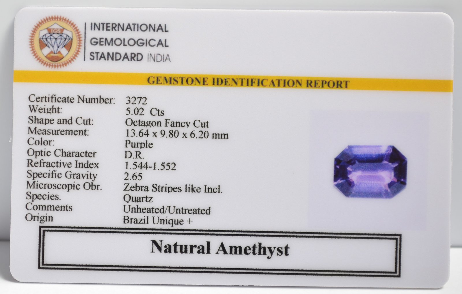 AME1180 2 1 AMETHYST 5.02 Ct.