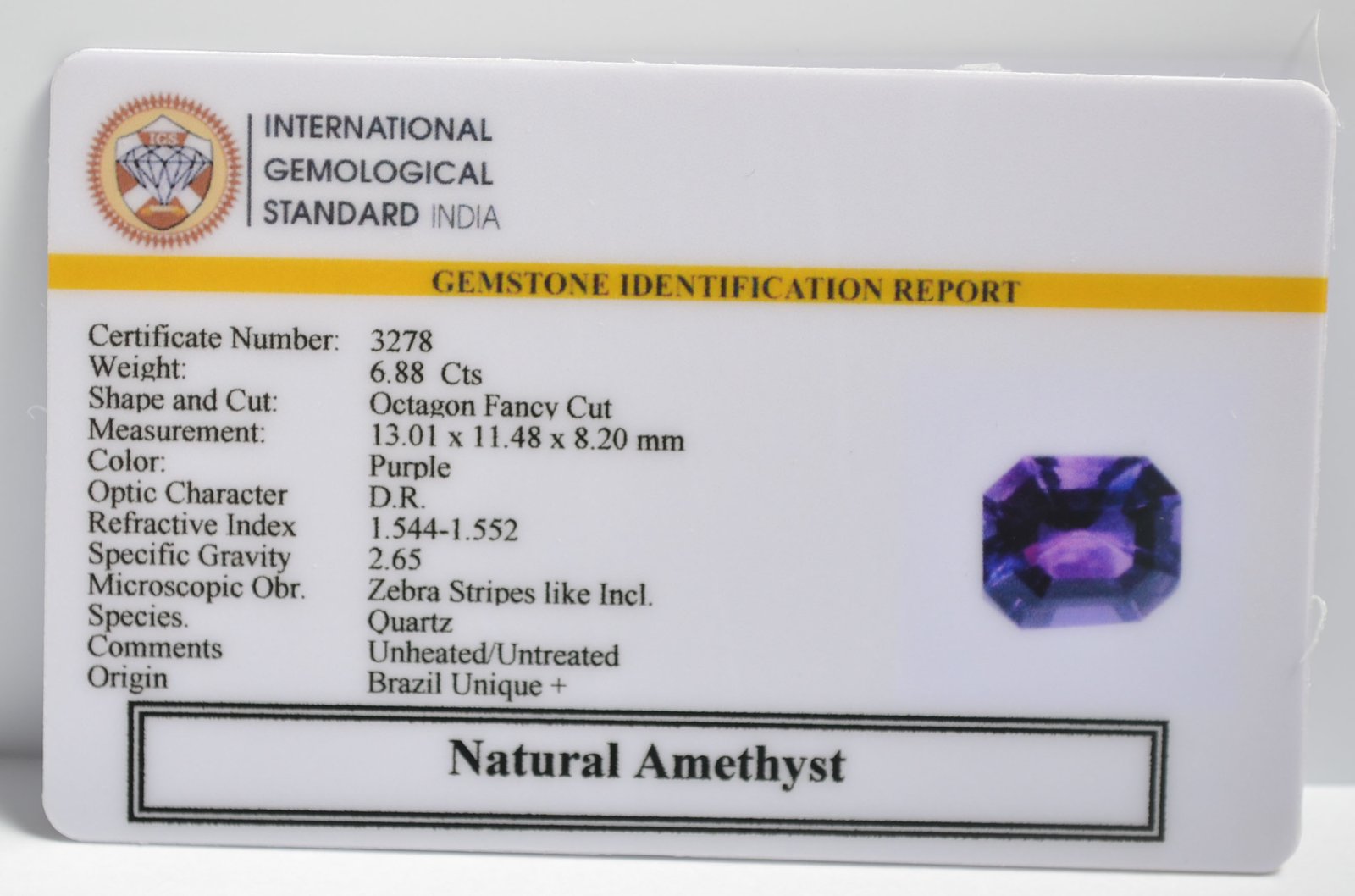 AMETHYST 6.88 Ct. 3 AME1185 2 1 AMETHYST 6.88 Ct.