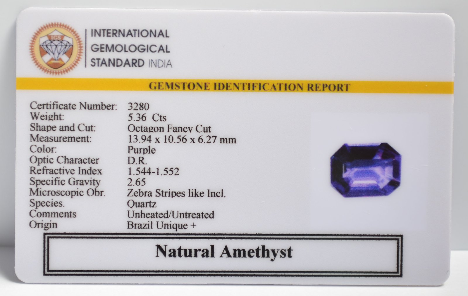AME1187 2 1 AMETHYST 5.36 Ct.
